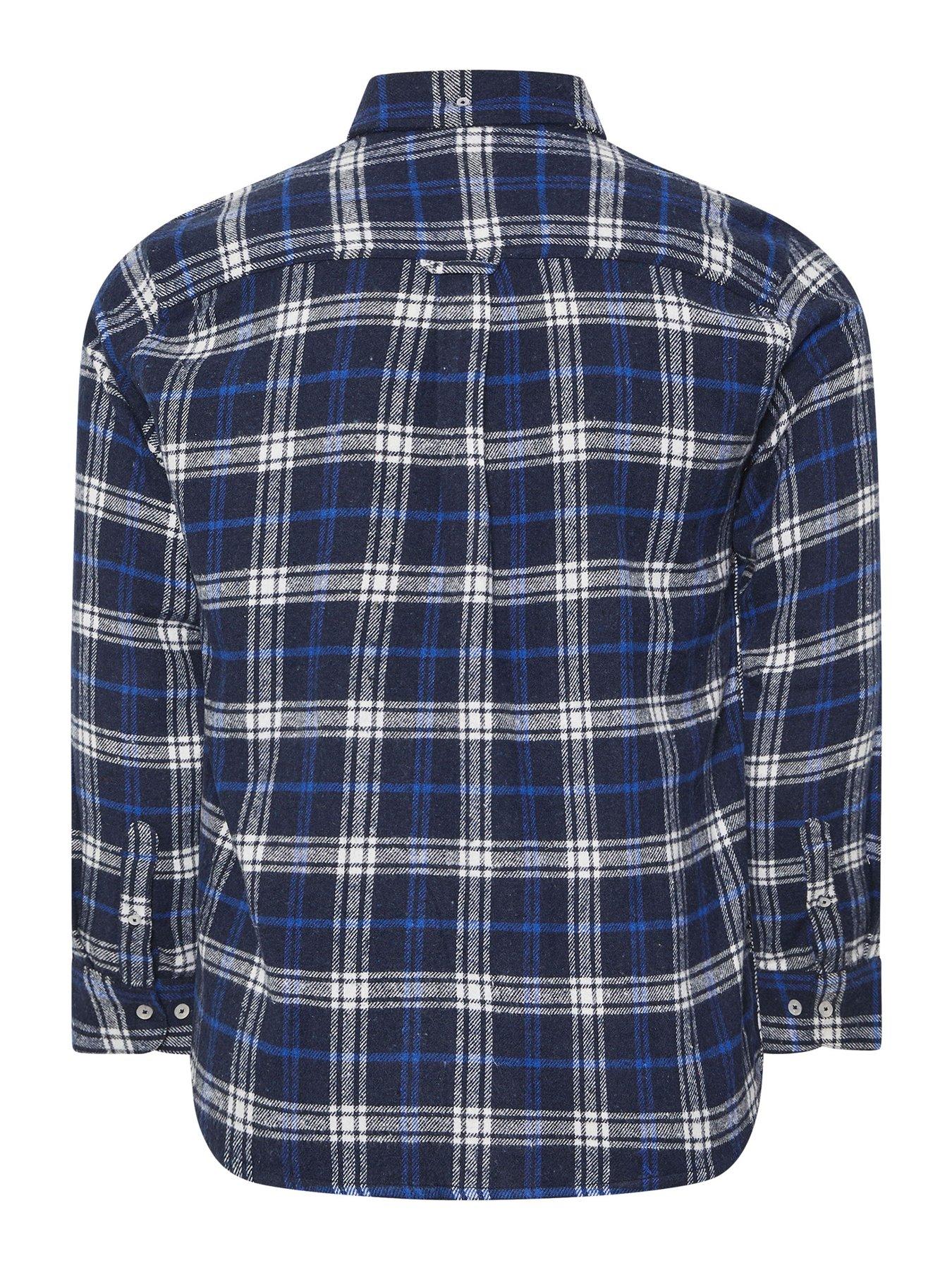 Image 6 of 6 of BadRhino Long Sleeve Check Shirt - Blue