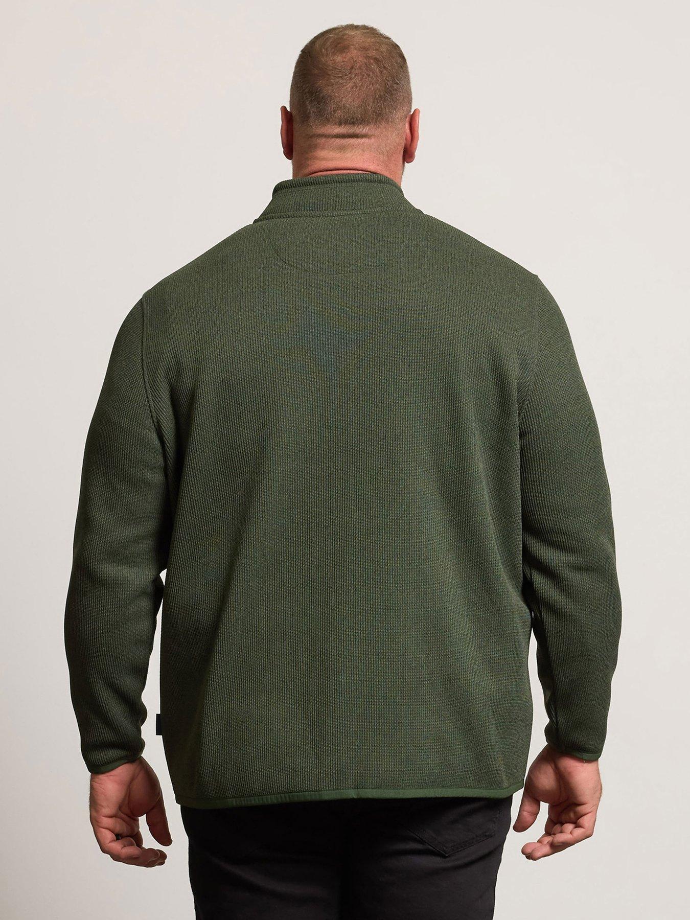 Image 2 of 7 of BadRhino Textured Zip Thru Sweatshirt - Green
