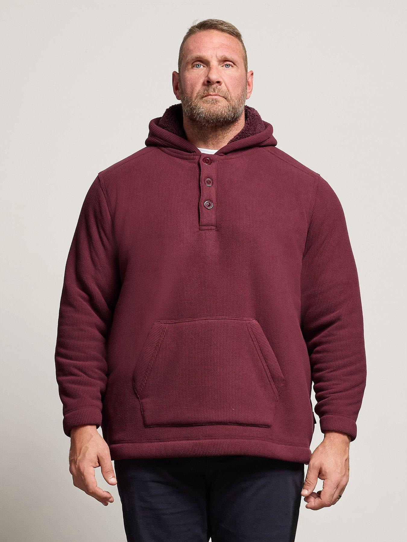  image of badrhino-button-neck-borg-hoodie-red