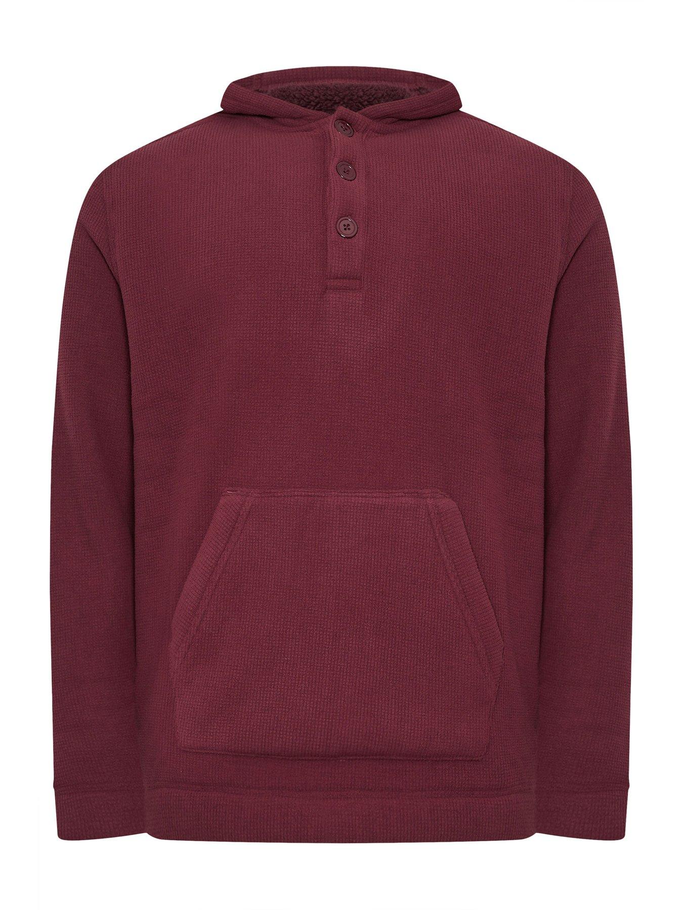  image of badrhino-button-neck-borg-hoodie-red