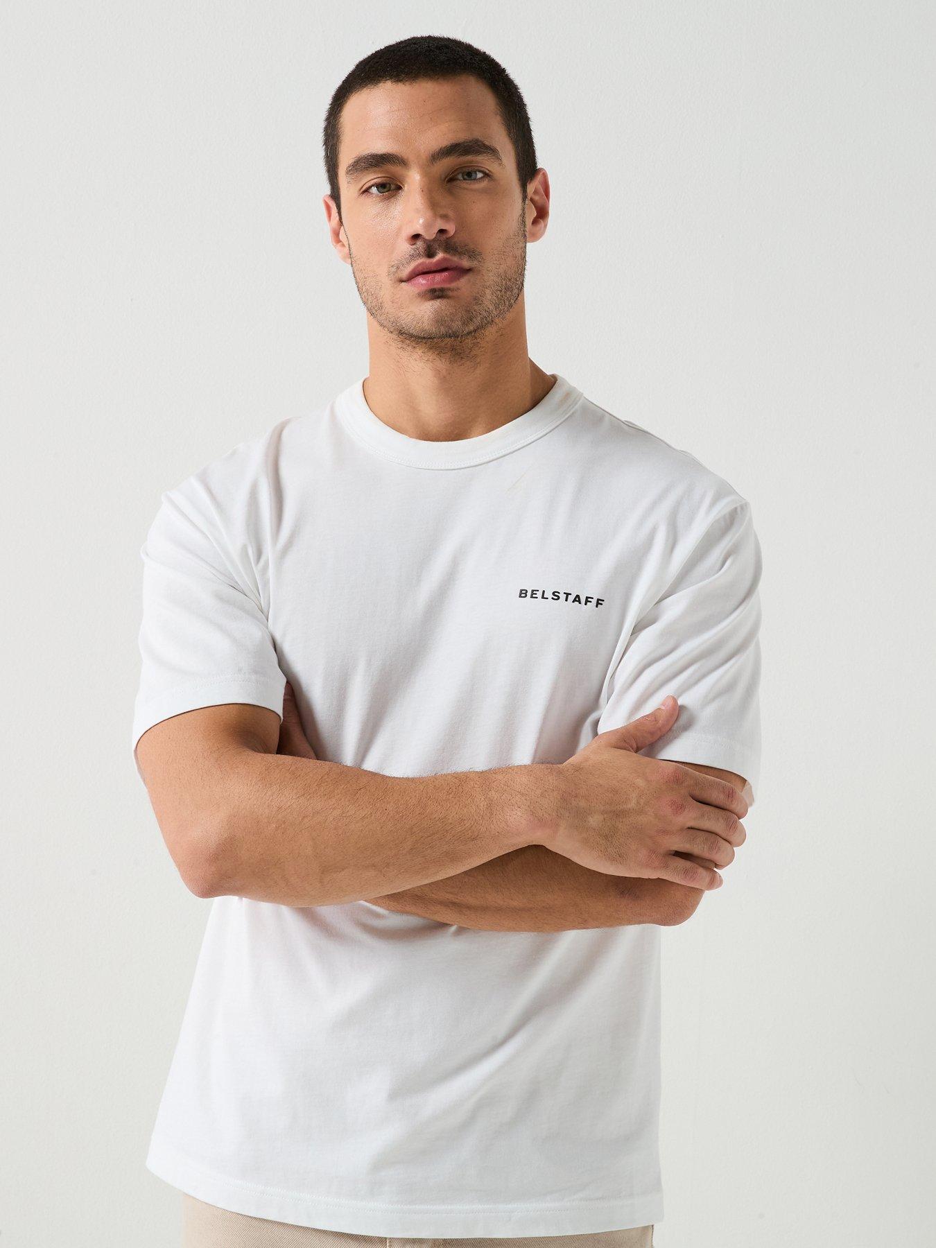 Image 2 of 5 of Belstaff Border Large Back Logo T-Shirt - White