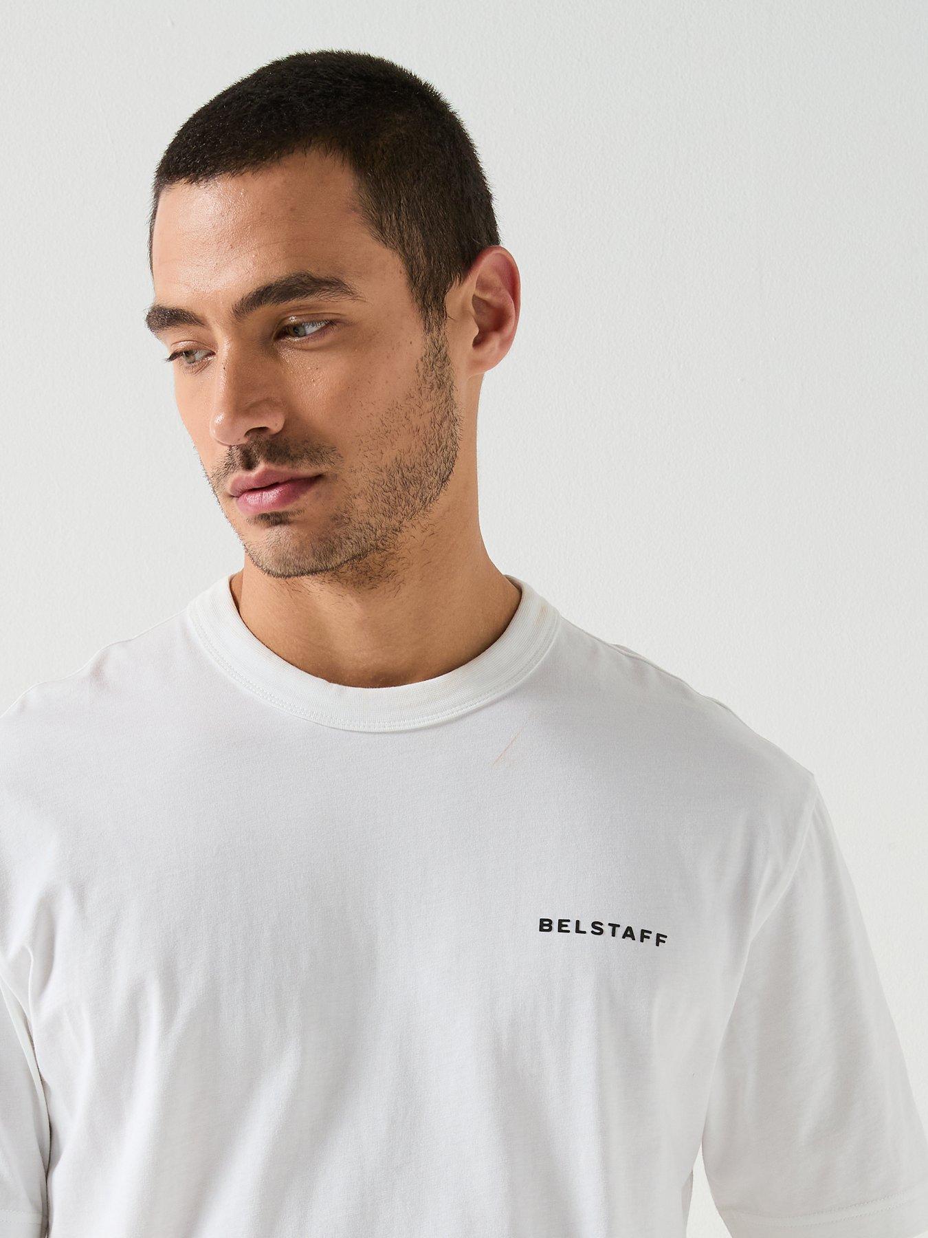 Image 4 of 5 of Belstaff Border Large Back Logo T-Shirt - White
