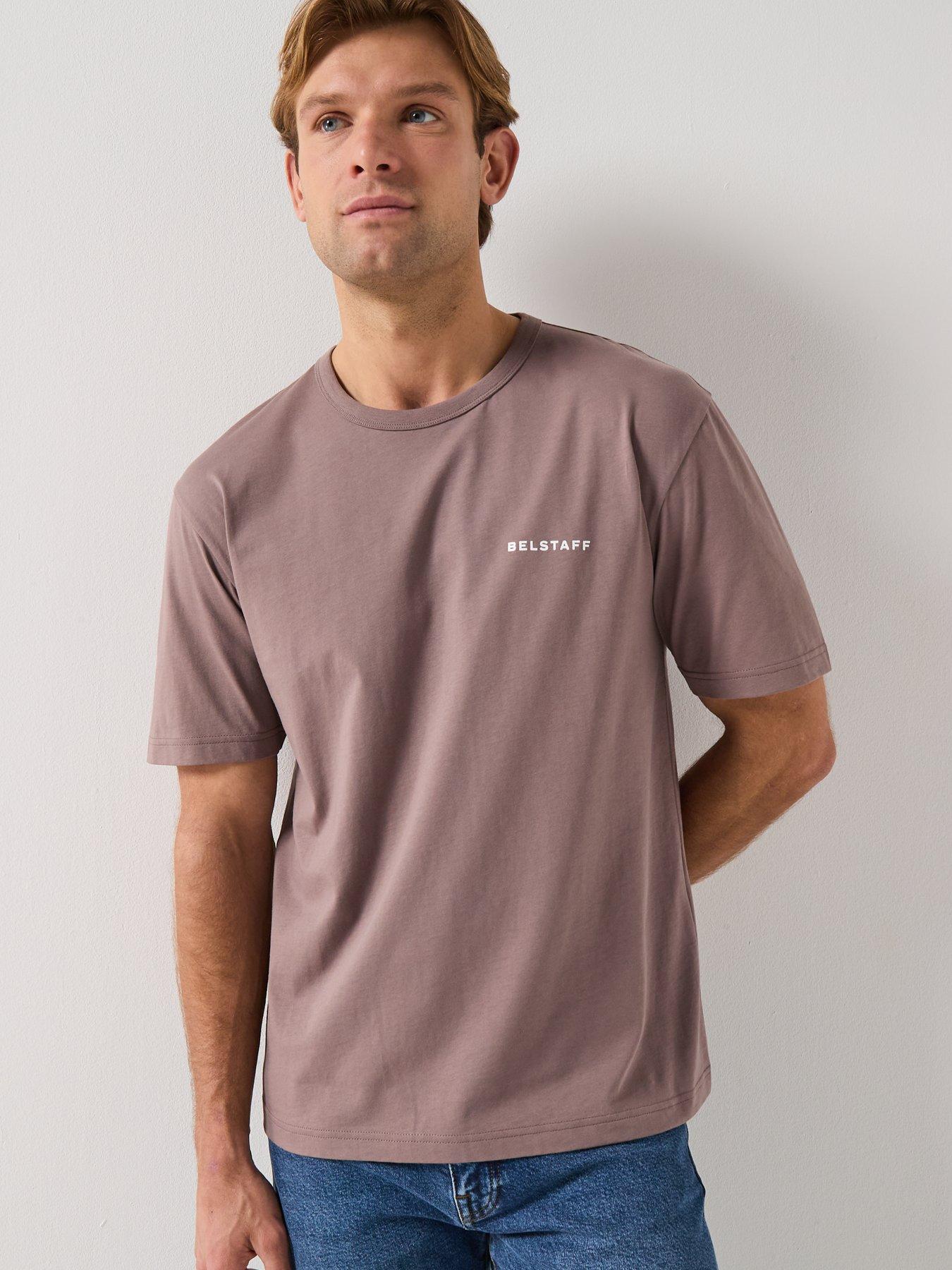  image of belstaff-border-large-back-logo-t-shirt-brown