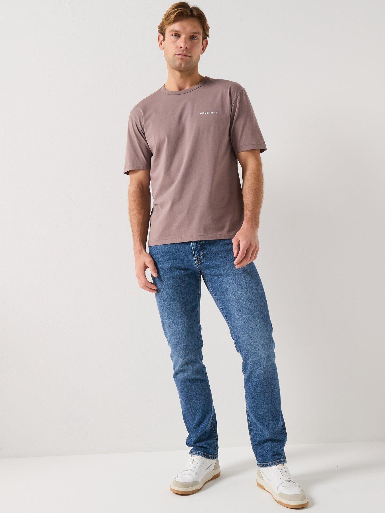  image of belstaff-border-large-back-logo-t-shirt-brown