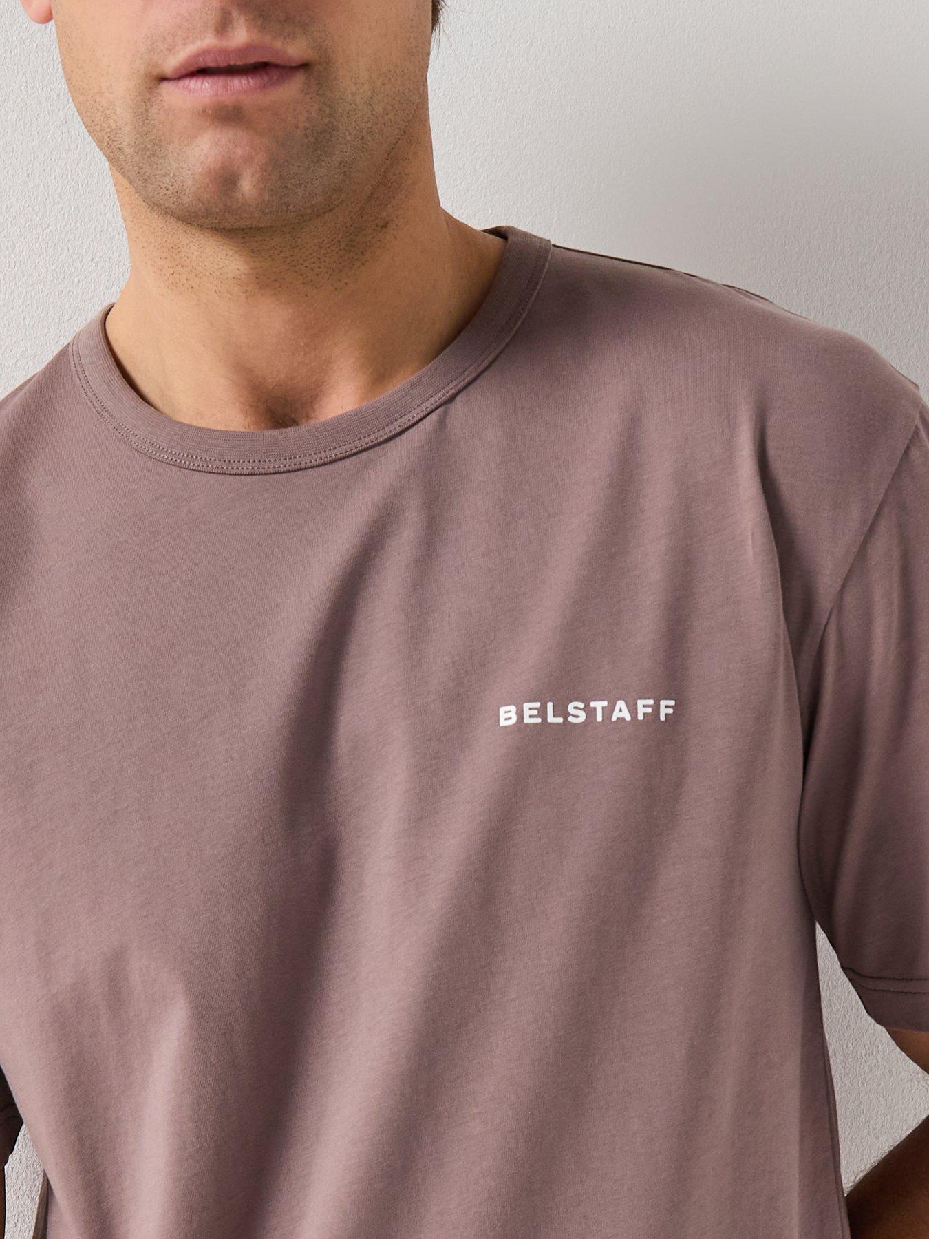  image of belstaff-border-large-back-logo-t-shirt-brown