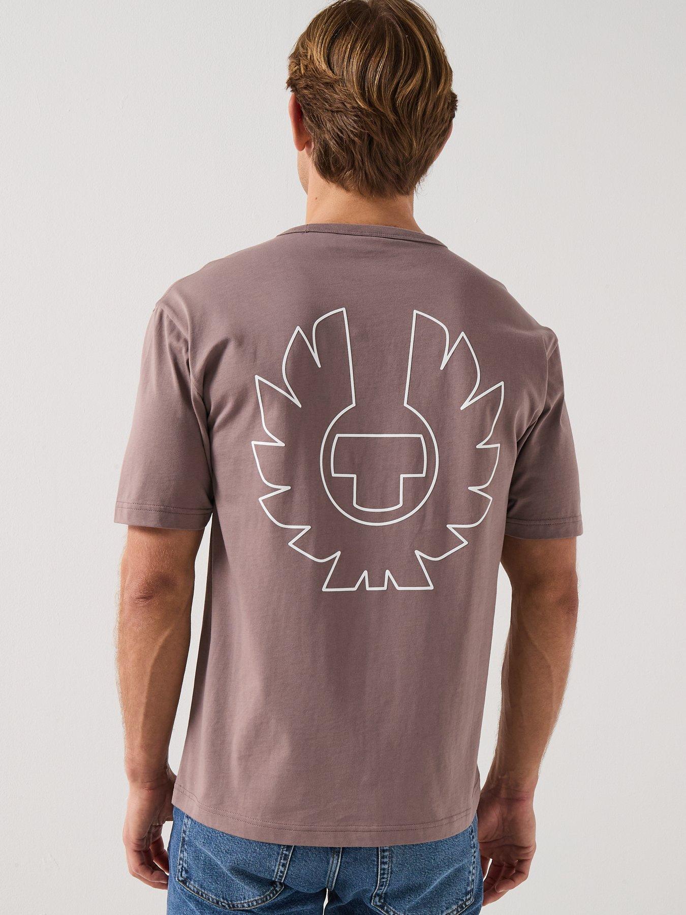  image of belstaff-border-large-back-logo-t-shirt-brown