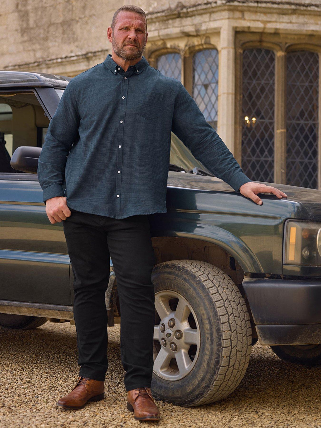  image of badrhino-long-sleeve-slub-shirt-blue