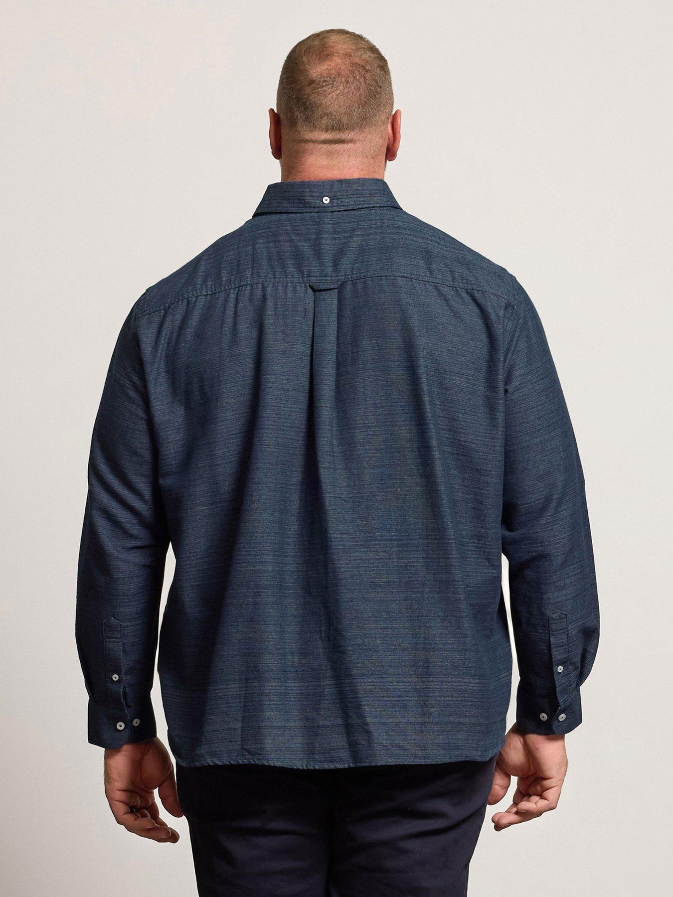  image of badrhino-long-sleeve-slub-shirt-blue