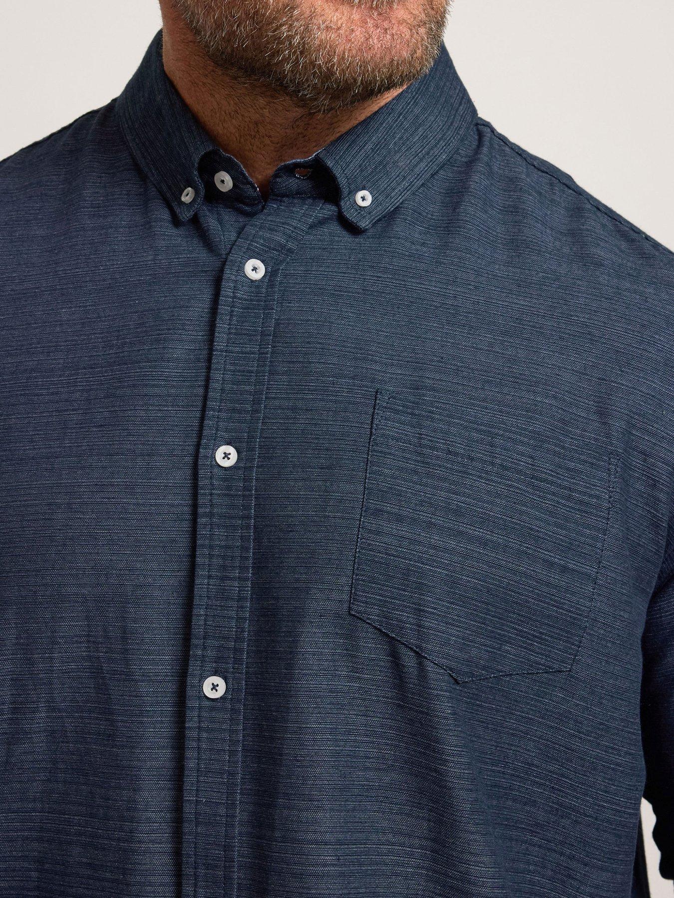  image of badrhino-long-sleeve-slub-shirt-blue