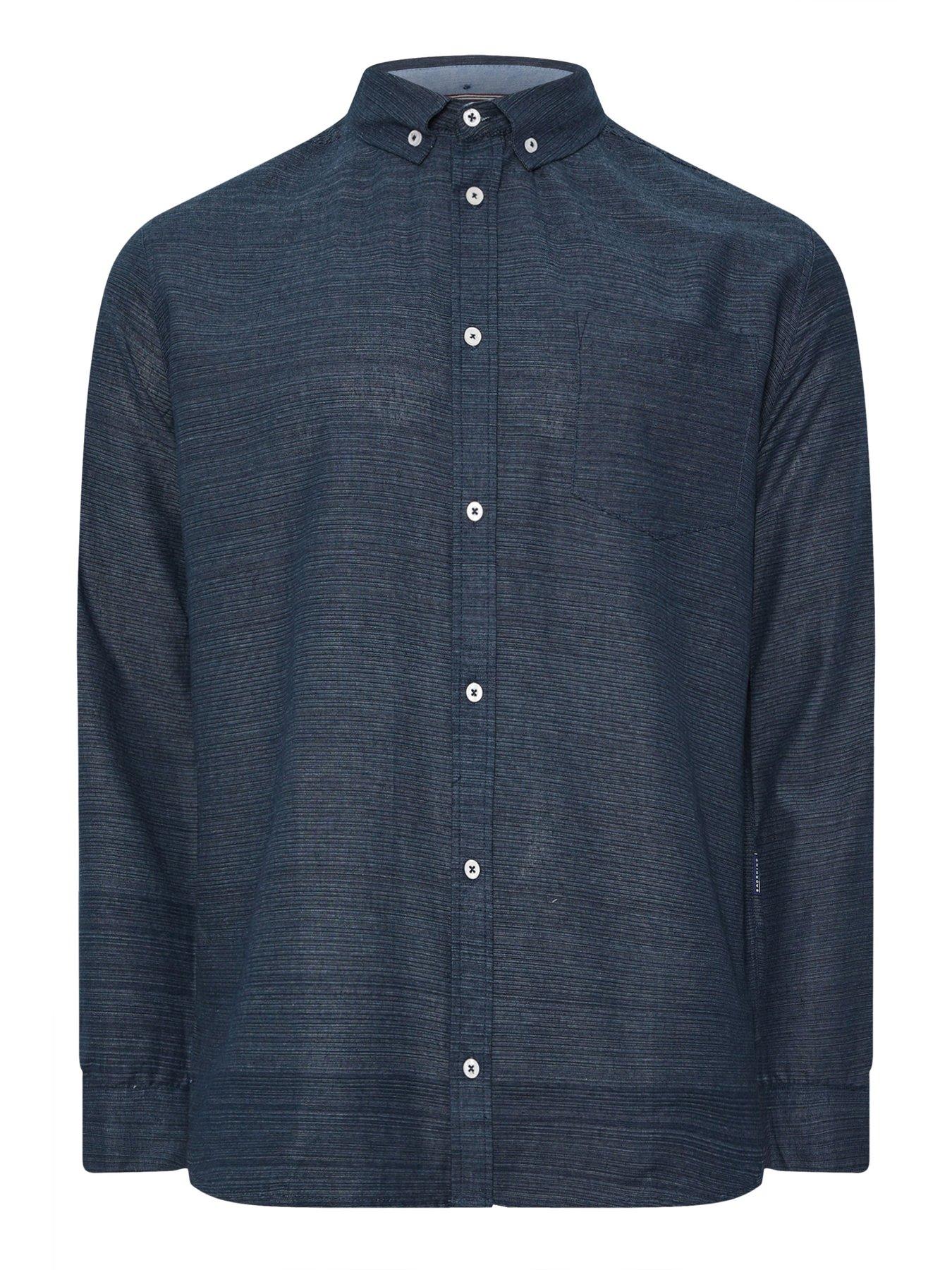  image of badrhino-long-sleeve-slub-shirt-blue