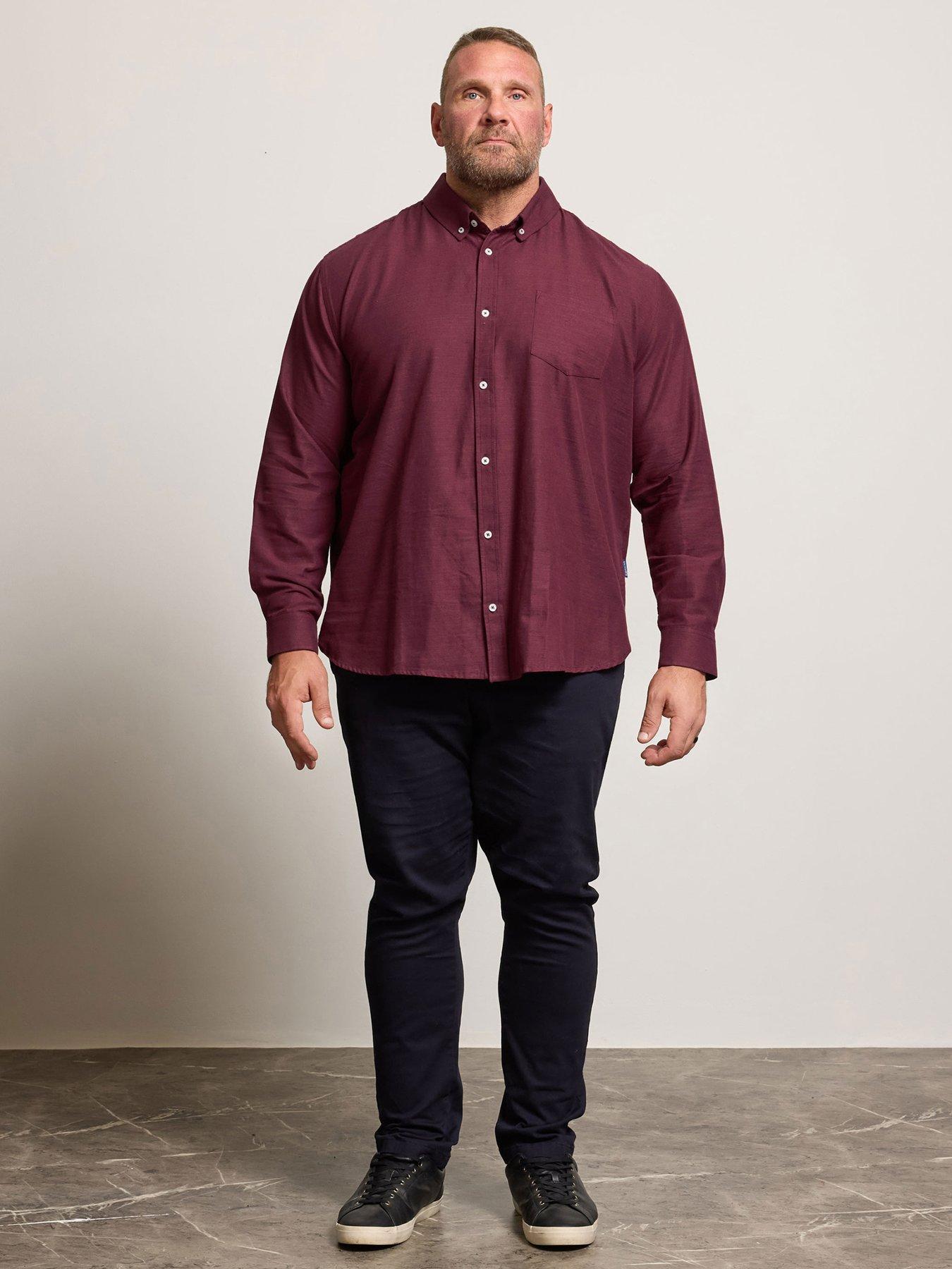  image of badrhino-long-sleeve-slub-shirt-red