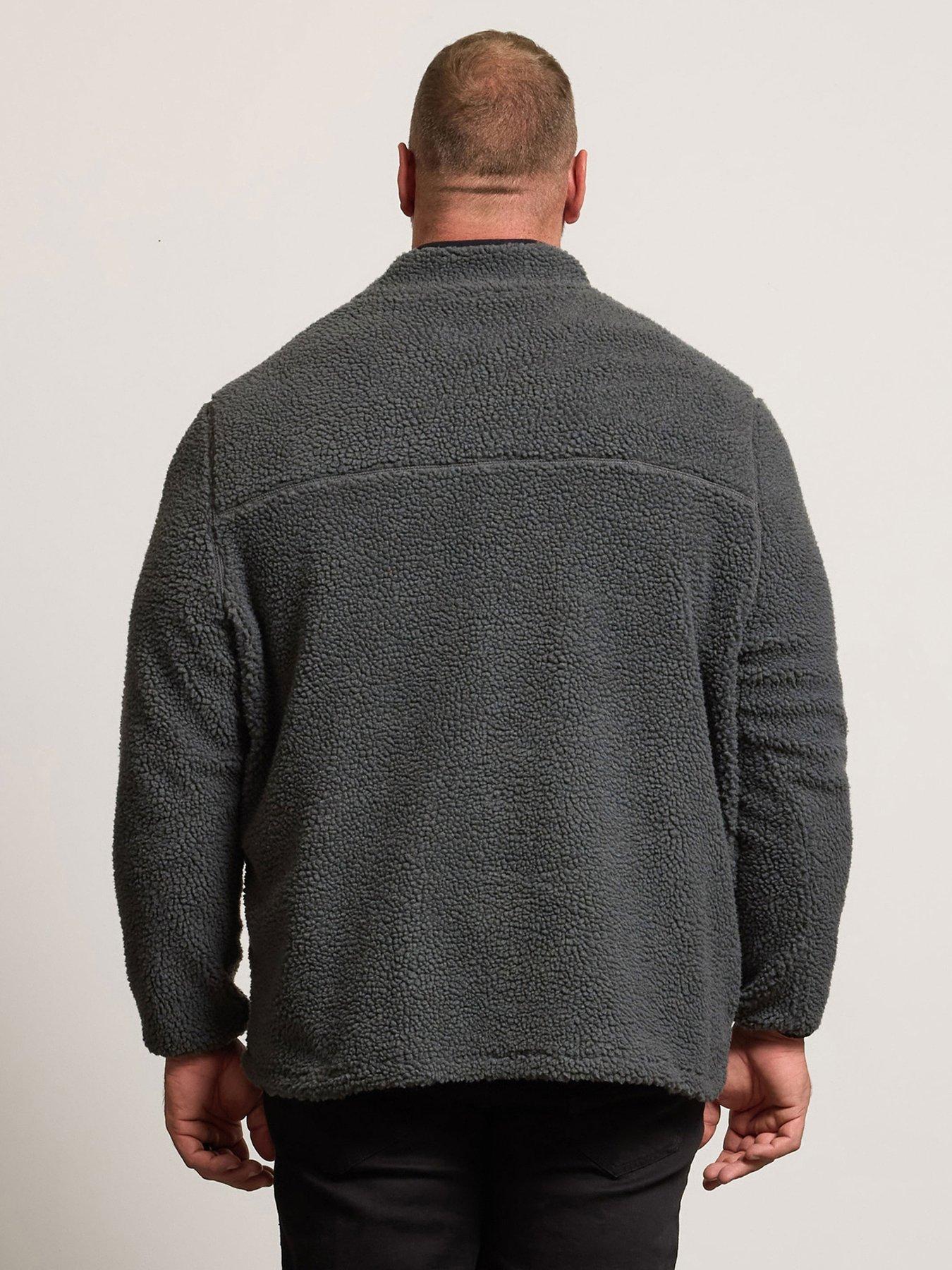  image of badrhino-sherpa-quarter-zip-sweatshirt-grey
