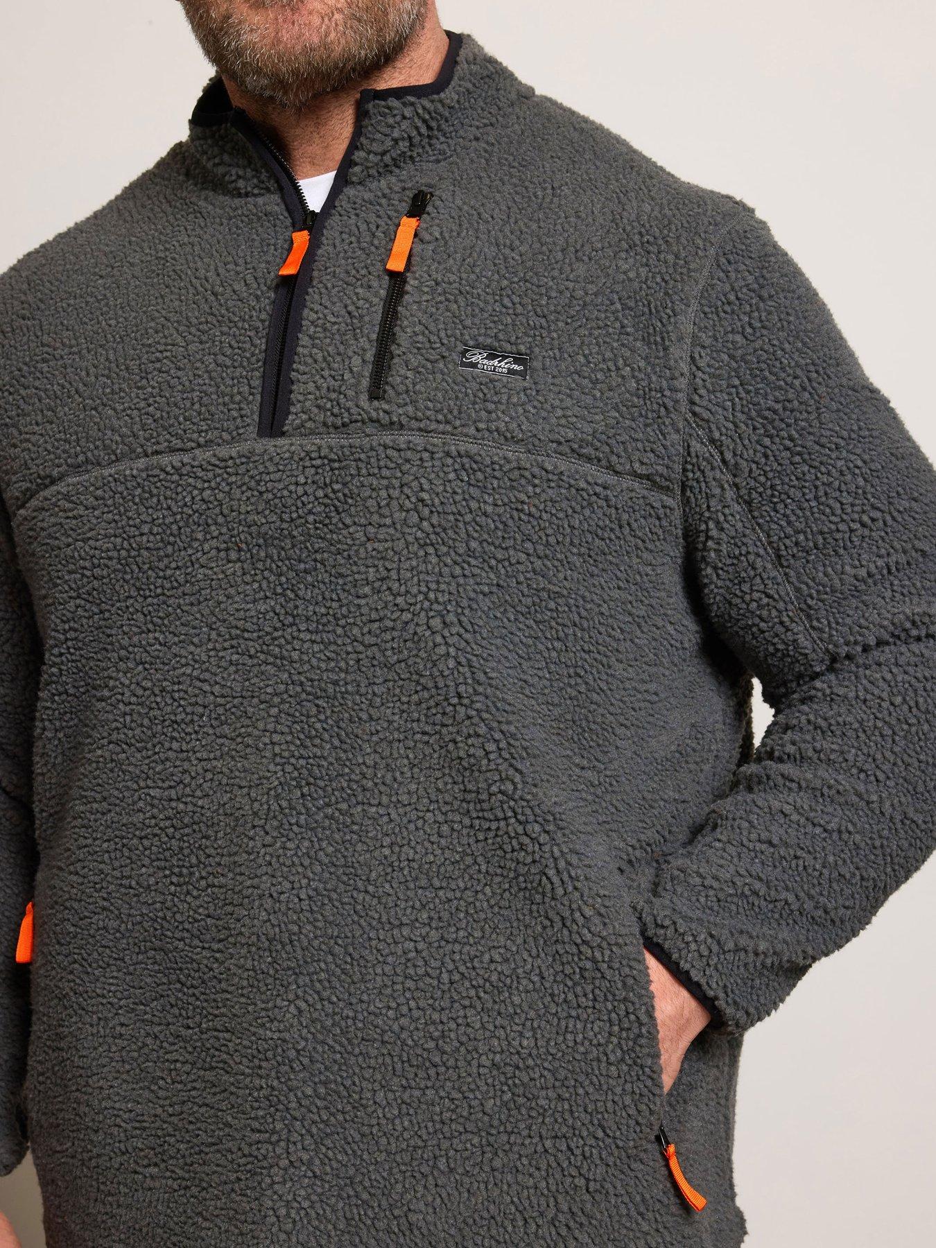  image of badrhino-sherpa-quarter-zip-sweatshirt-grey