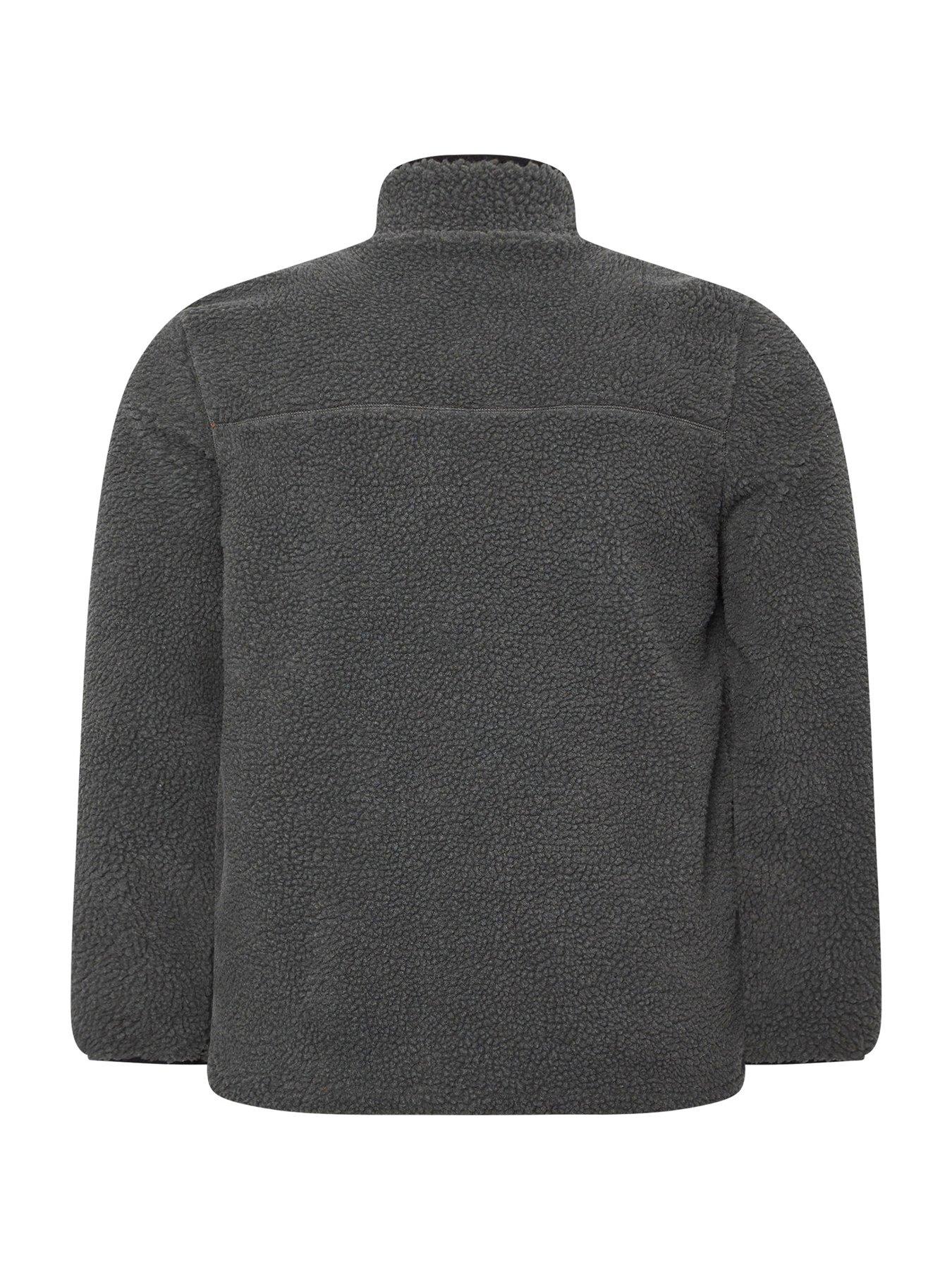  image of badrhino-sherpa-quarter-zip-sweatshirt-grey