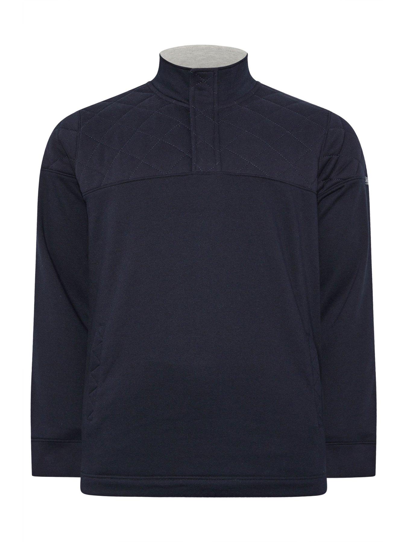  image of badrhino-quilted-half-zip-sweatshirt-blue