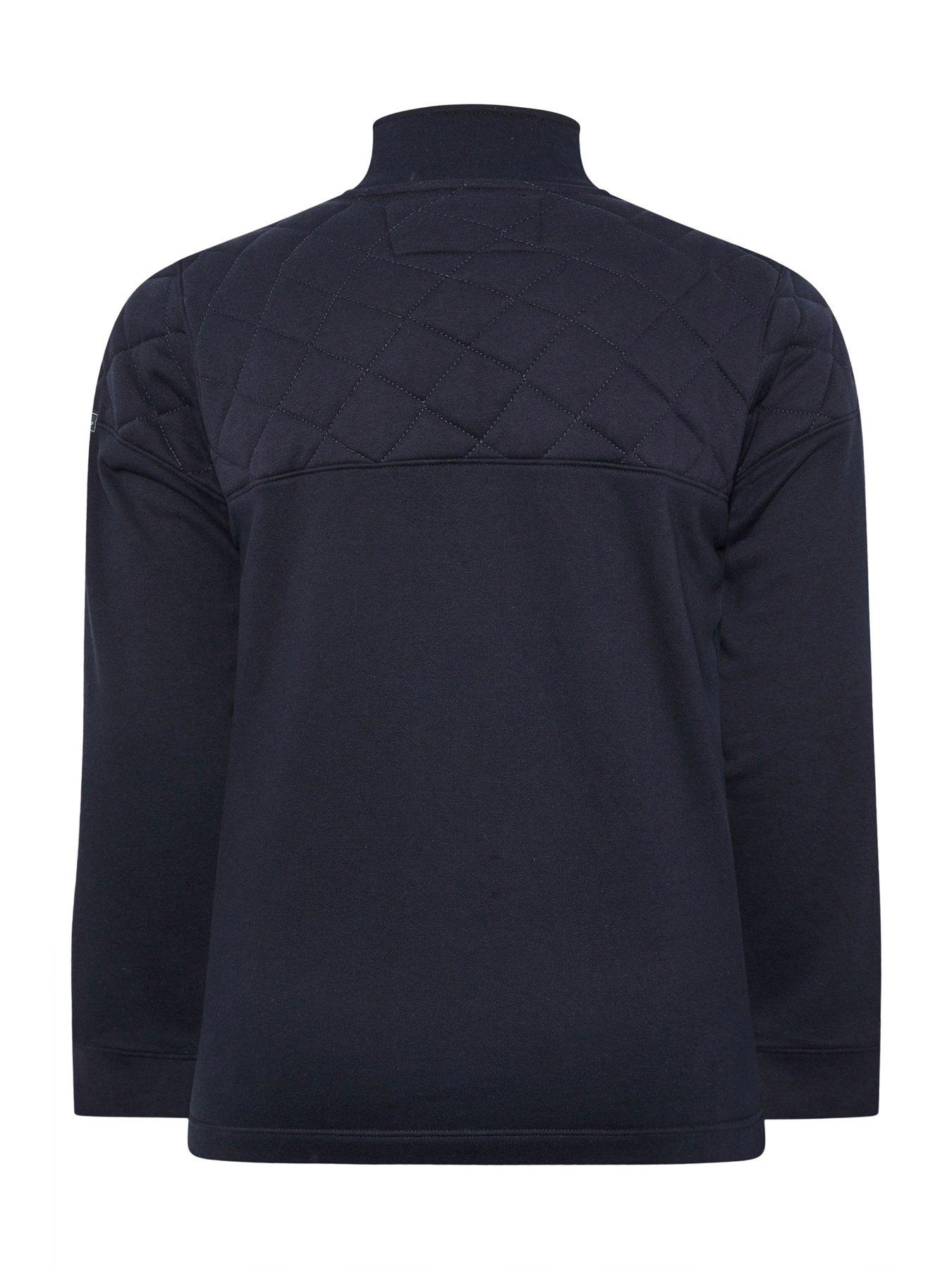  image of badrhino-quilted-half-zip-sweatshirt-blue