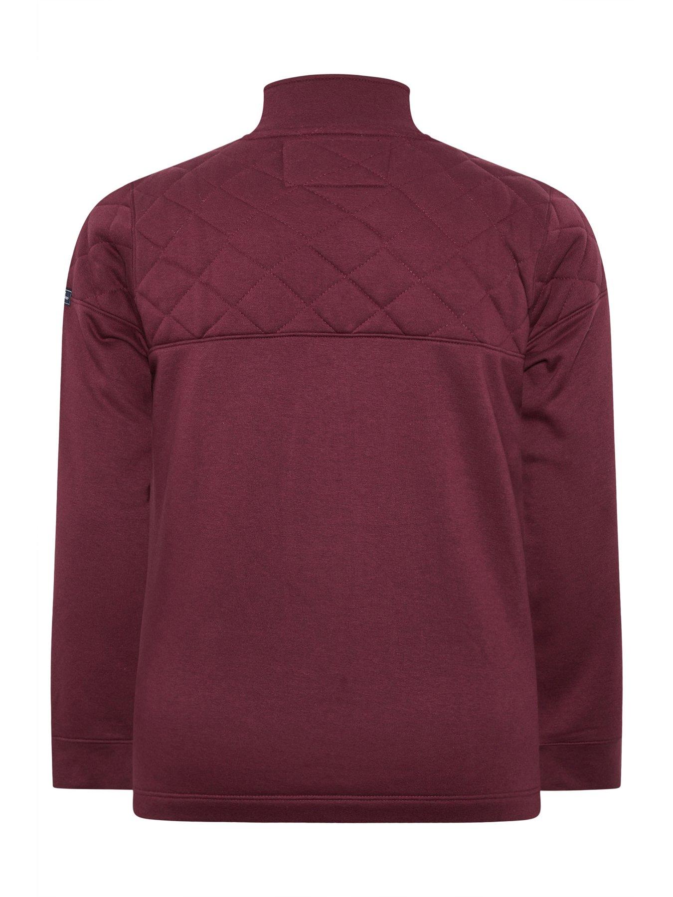  image of badrhino-quilted-half-zip-sweatshirt-red