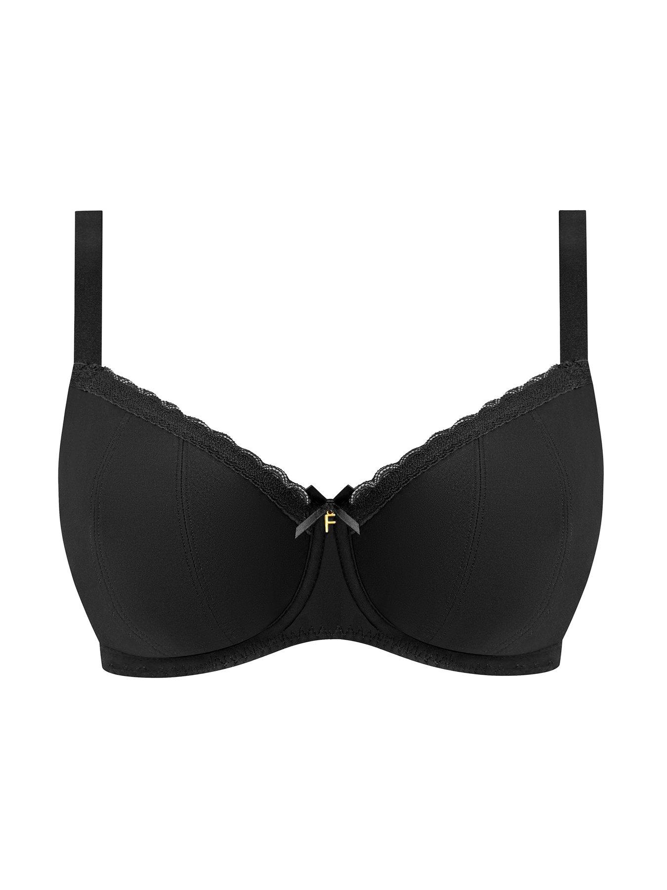  image of freya-flirt-underwire-padded-half-cup-bra-black