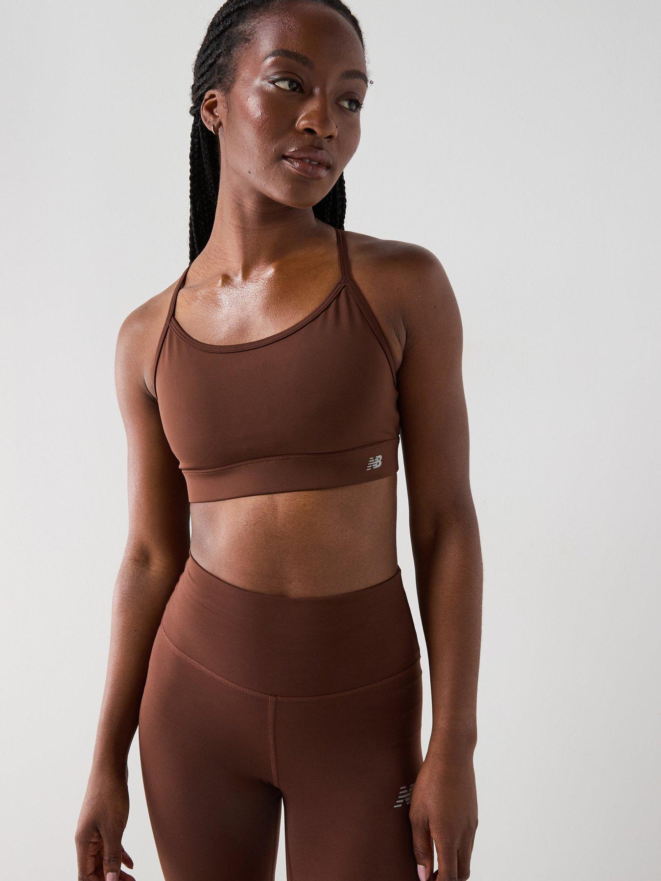 New Balance Womens Yoga Essential Bra - Brown