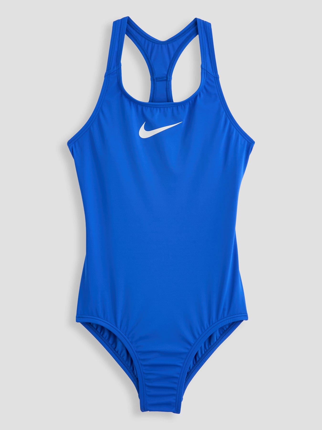Nike Girls Swim Racerback One Piece Swimsuit - Blue