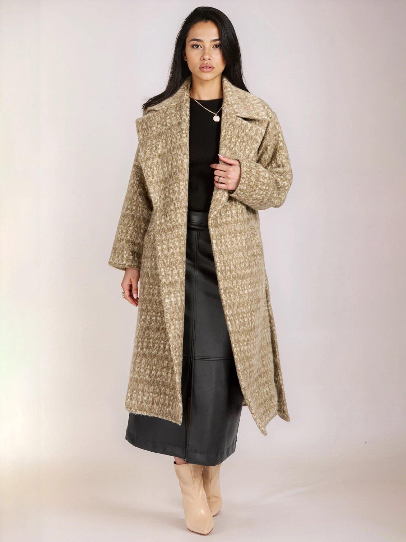 Little Mistress Oatmeal Wool Blend Coat-natural