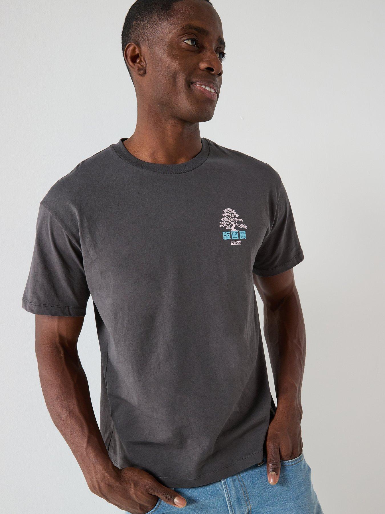  image of jack-jones-tree-short-sleeve-crew-neck-t-shirt-grey