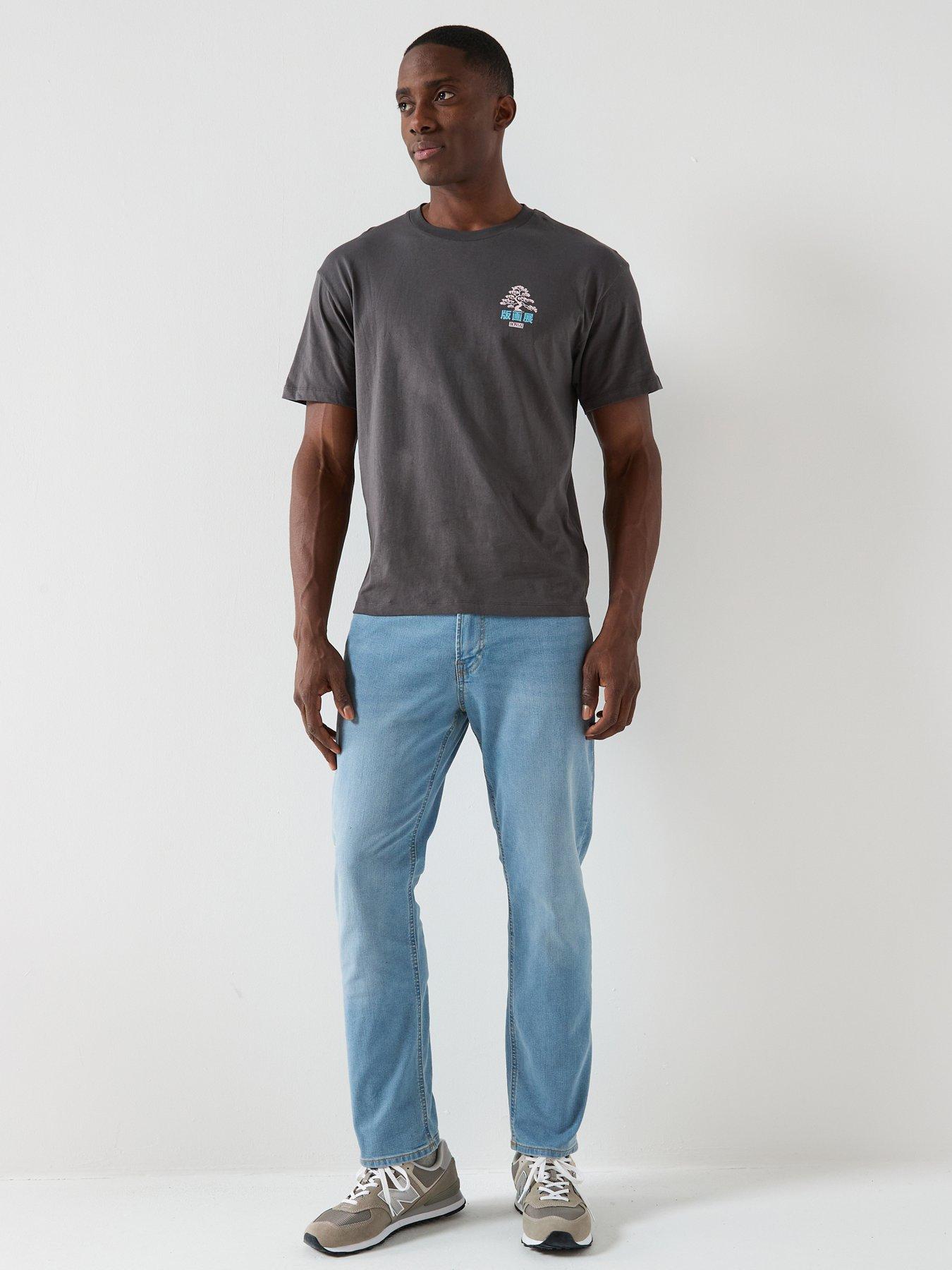  image of jack-jones-tree-short-sleeve-crew-neck-t-shirt-grey