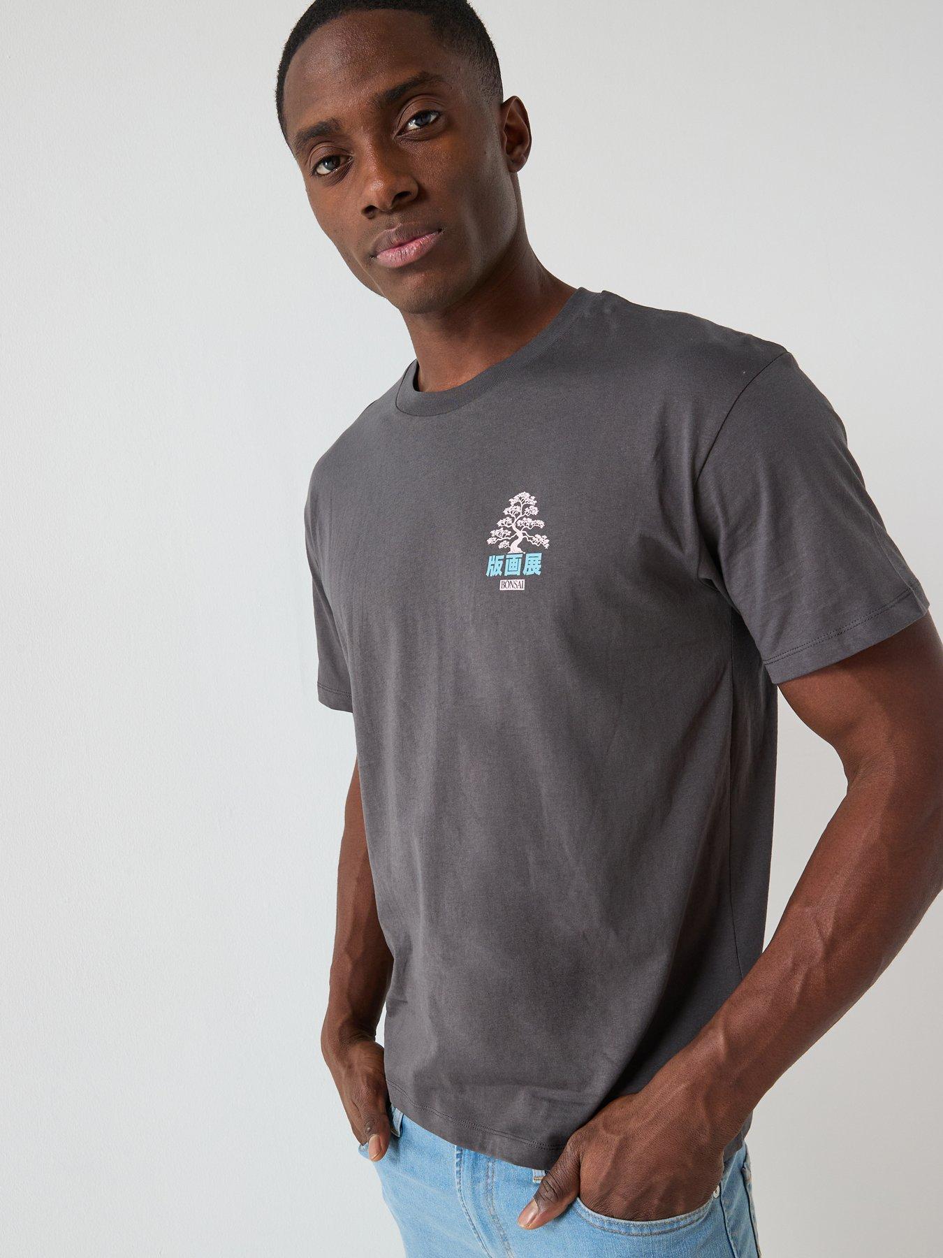  image of jack-jones-tree-short-sleeve-crew-neck-t-shirt-grey