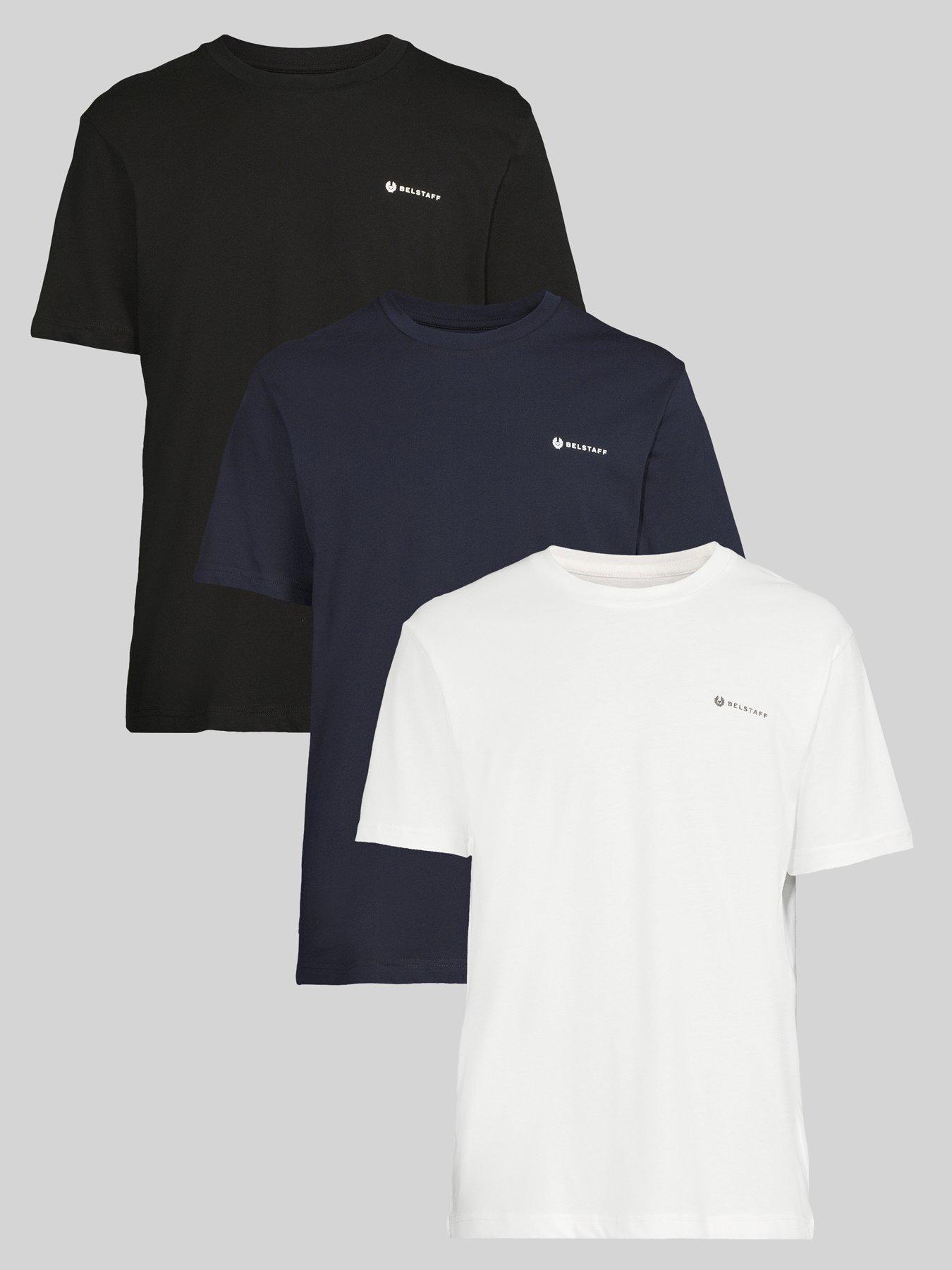 front image of belstaff-squad-3-pack-t-shirt-assorted