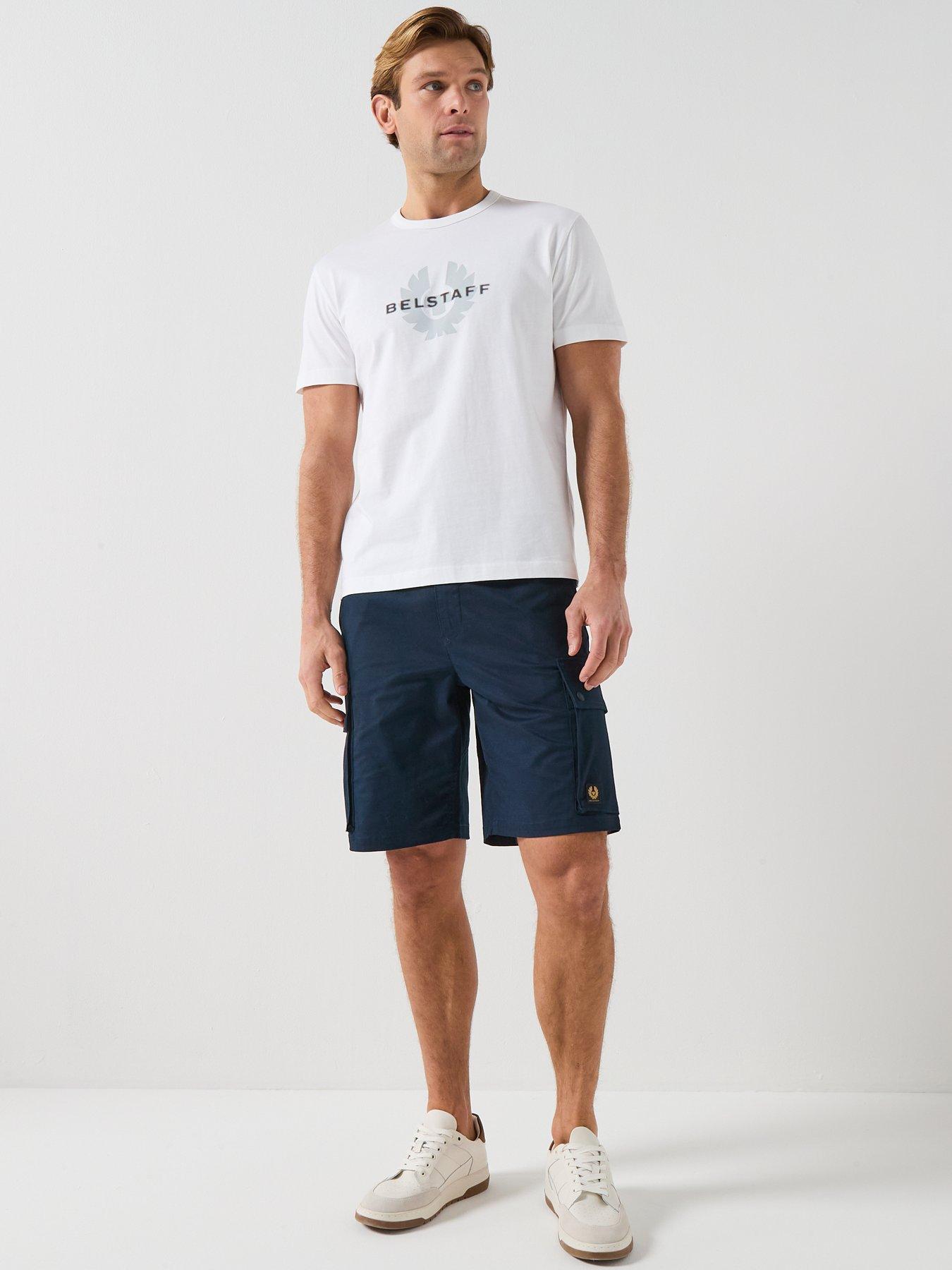 Image 3 of 6 of Belstaff Route Cargo Shorts - Navy