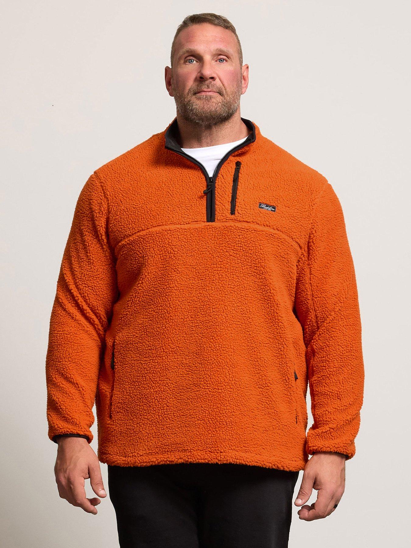 BadRhino Sherpa Quarter Zip Sweatshirt - Orange