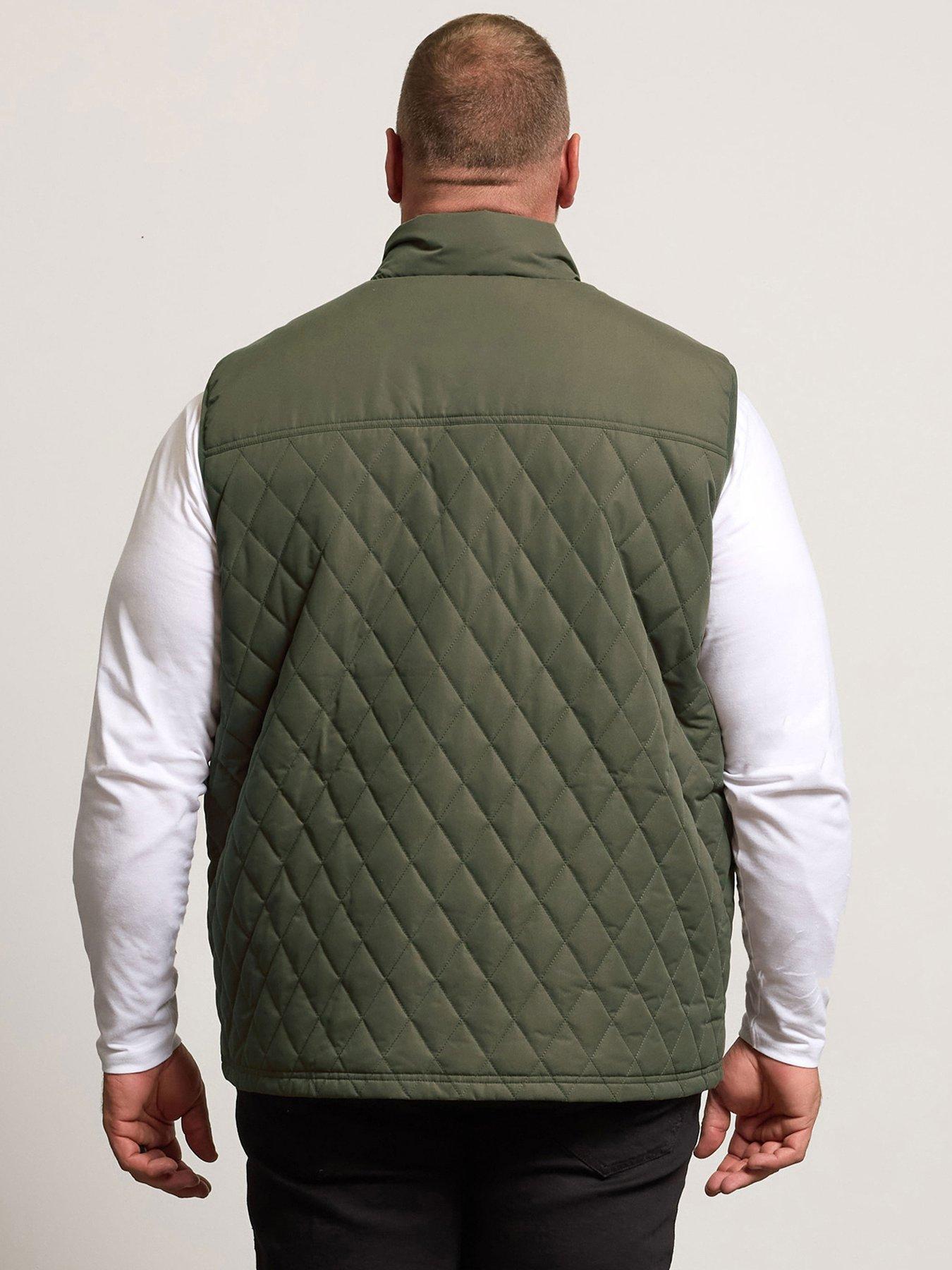 Image 2 of 7 of BadRhino Diamond Quilted Gilet - Green