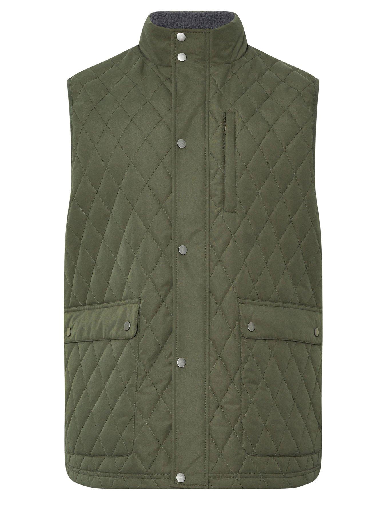 Image 6 of 7 of BadRhino Diamond Quilted Gilet - Green
