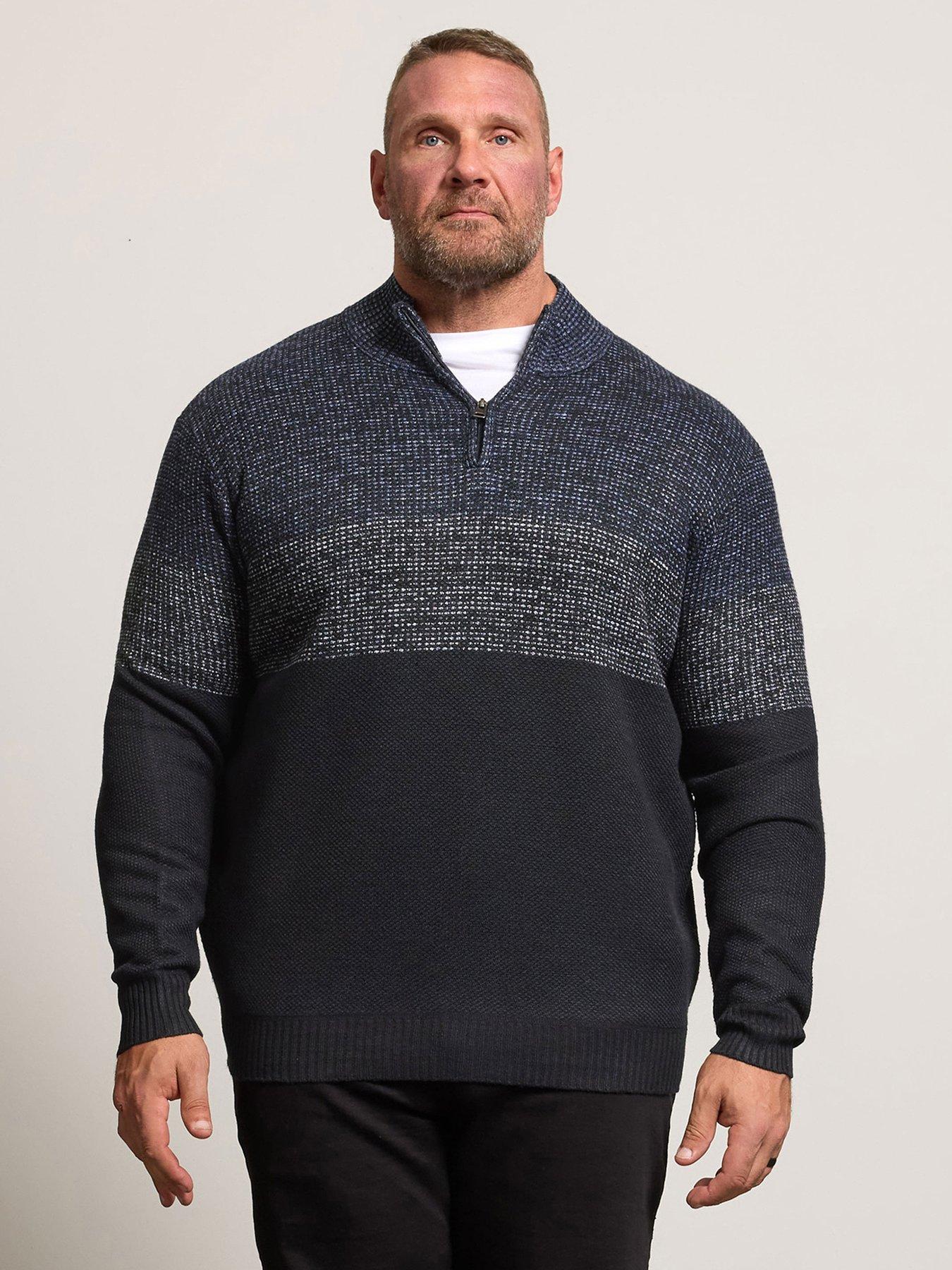 Image 1 of 6 of BadRhino Colour Block Fleece Quarter Zip Sweat - Blue