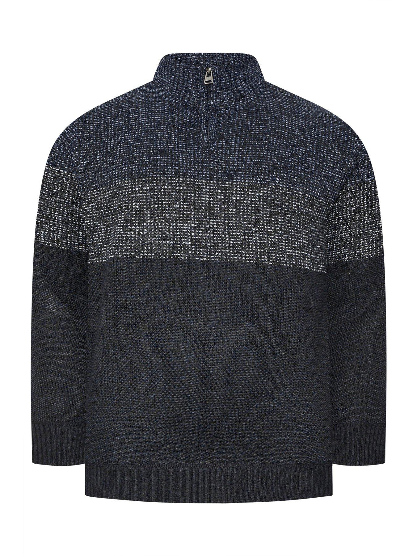 Image 5 of 6 of BadRhino Colour Block Fleece Quarter Zip Sweat - Blue