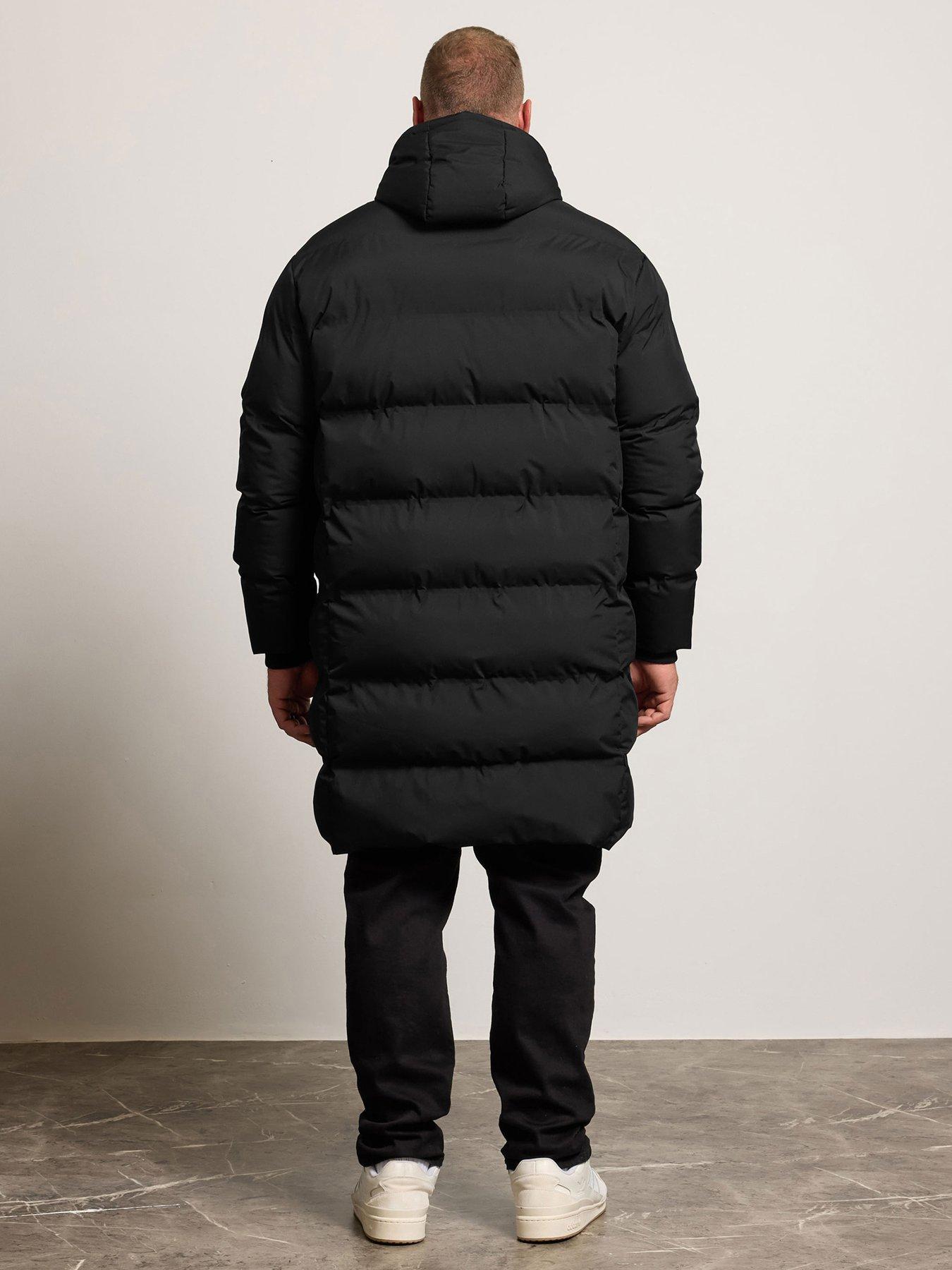  image of badrhino-longline-puffer-jacket-black