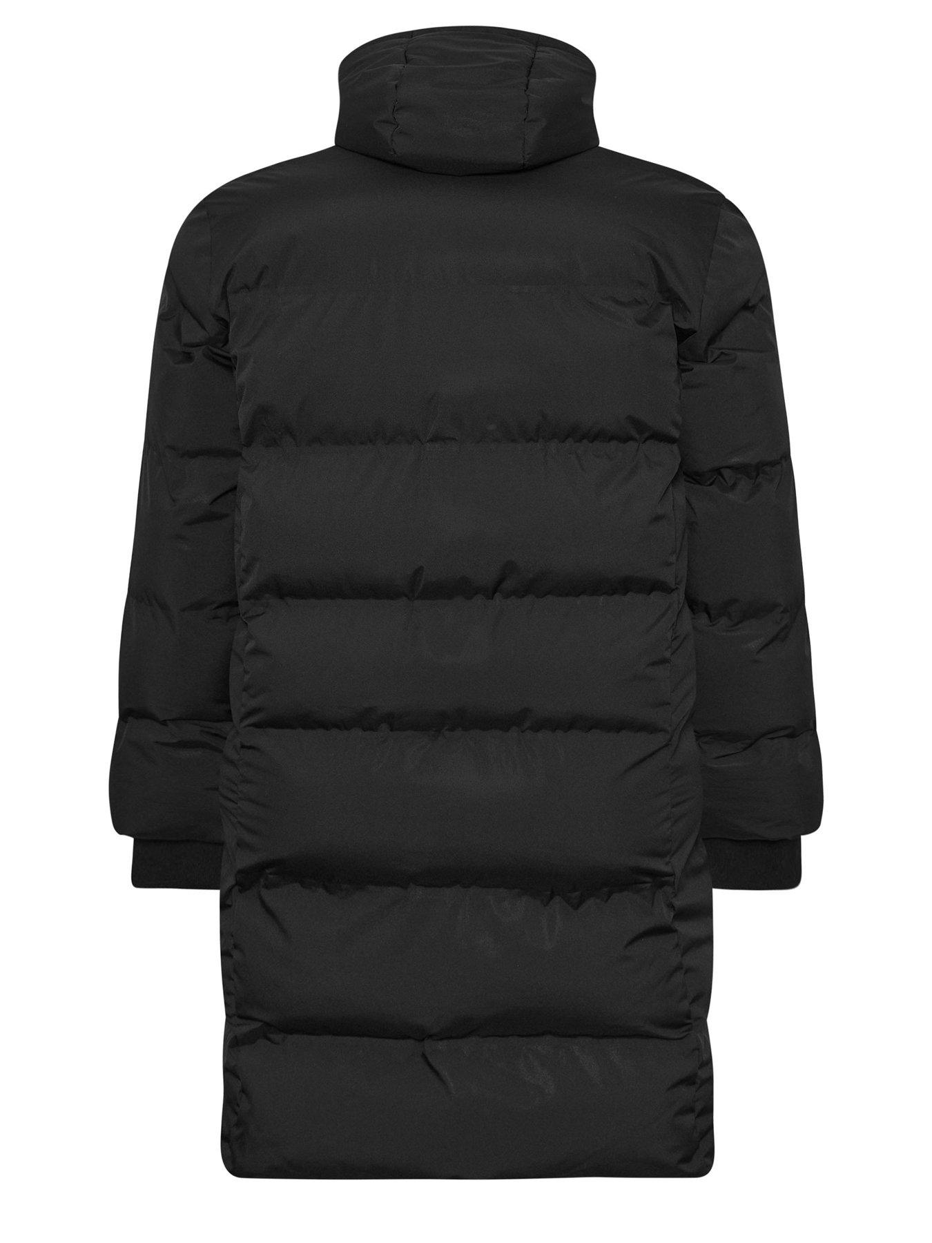  image of badrhino-longline-puffer-jacket-black