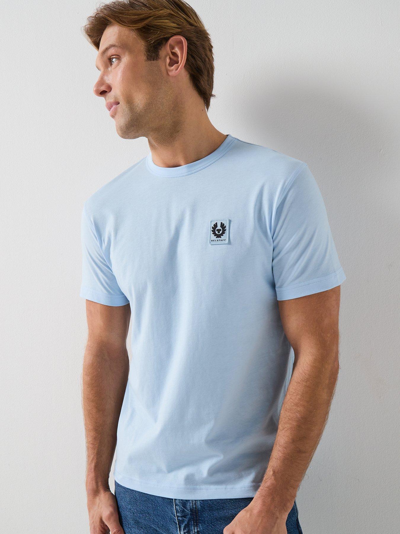 Belstaff Left Chest Patch Logo Regular Fit T-Shirt - Light Blue