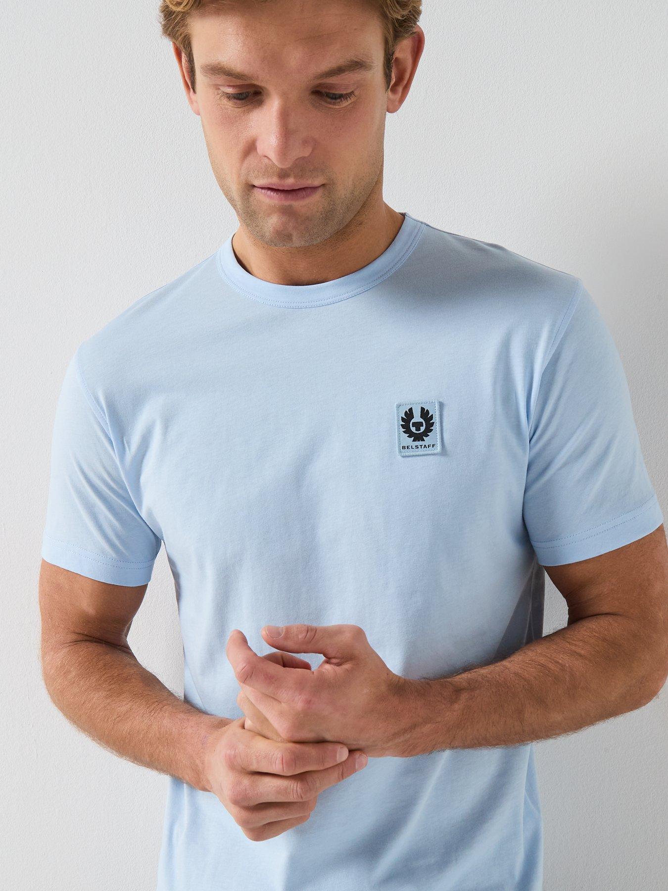 Image 6 of 6 of Belstaff Left Chest Patch Logo Regular Fit T-Shirt - Light Blue