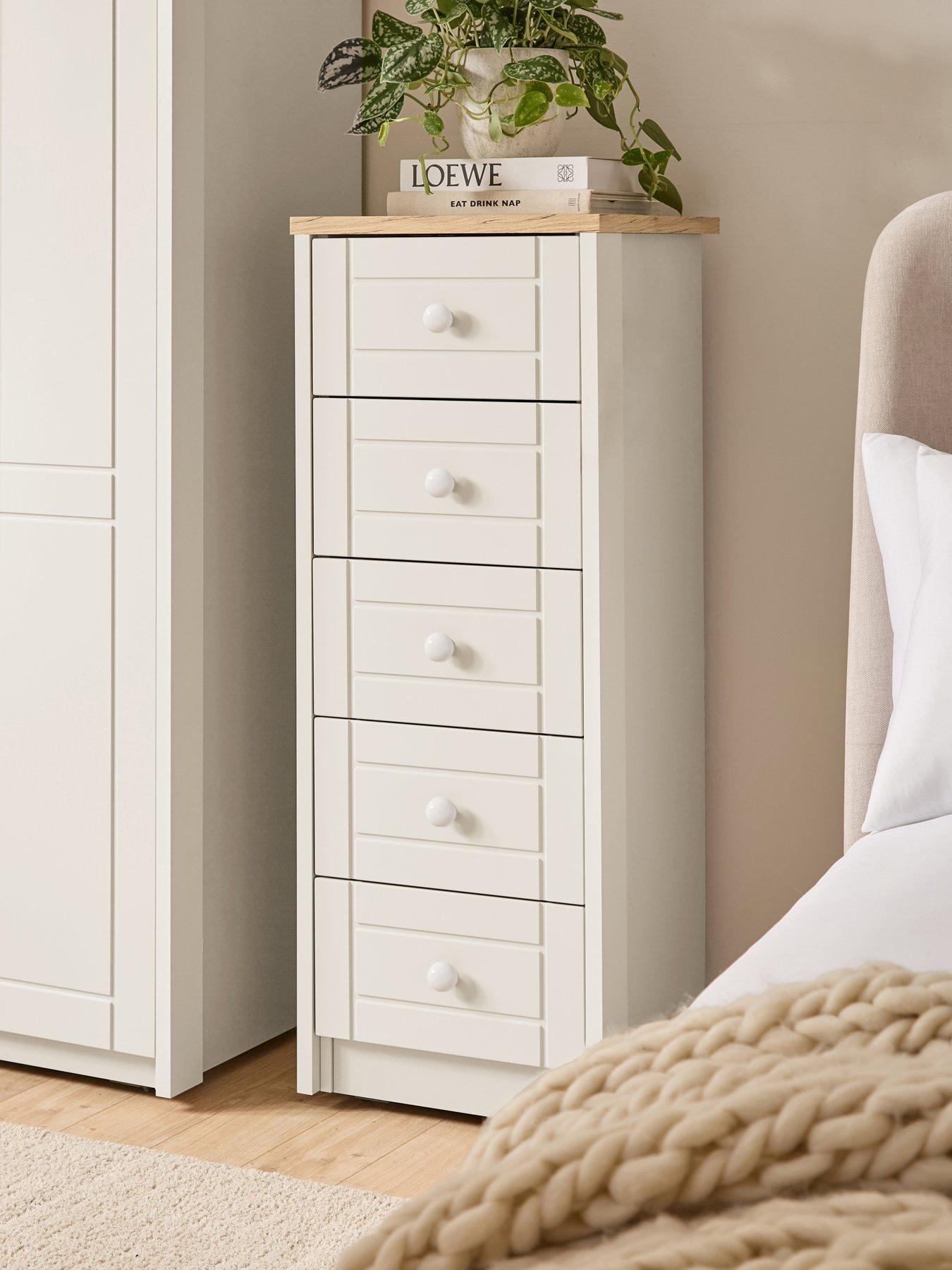 front image of one-call-alderley-5-drawer-narrow-ready-assembled-chest