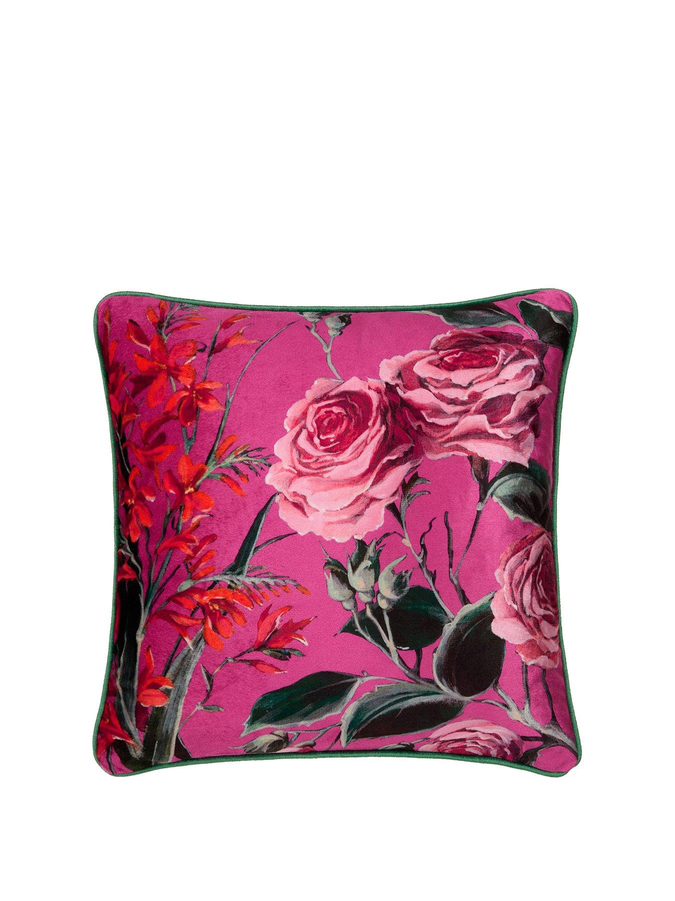  image of laurence-llewelyn-bowen-cotswold-fantasia-dawn-filled-cushion--pink