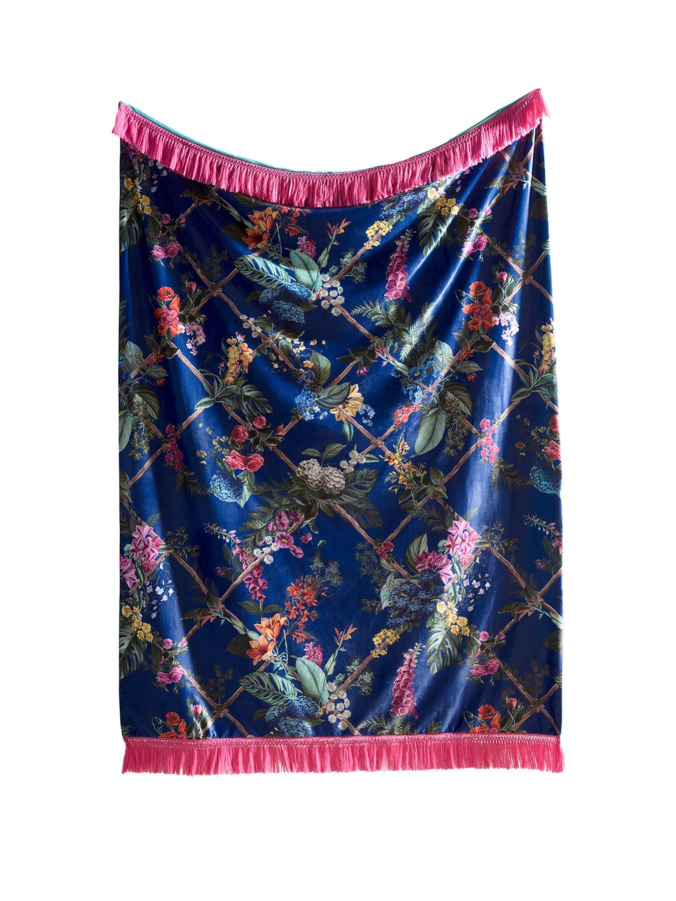  image of laurence-llewelyn-bowen-cotswold-fantasia-throw--navy