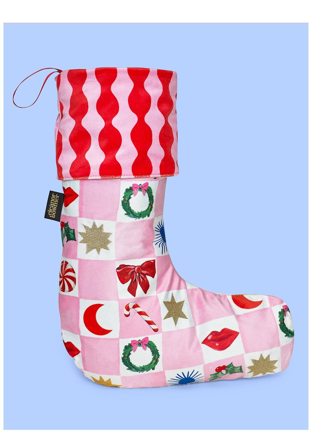  image of eleanor-bowmer-christmas-icons-velvet-christmas-stocking-with-embroidery