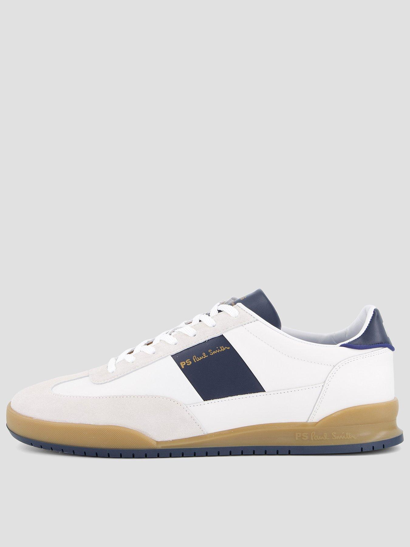 PS PAUL SMITH Dover Navy Side Panel Trainers - White