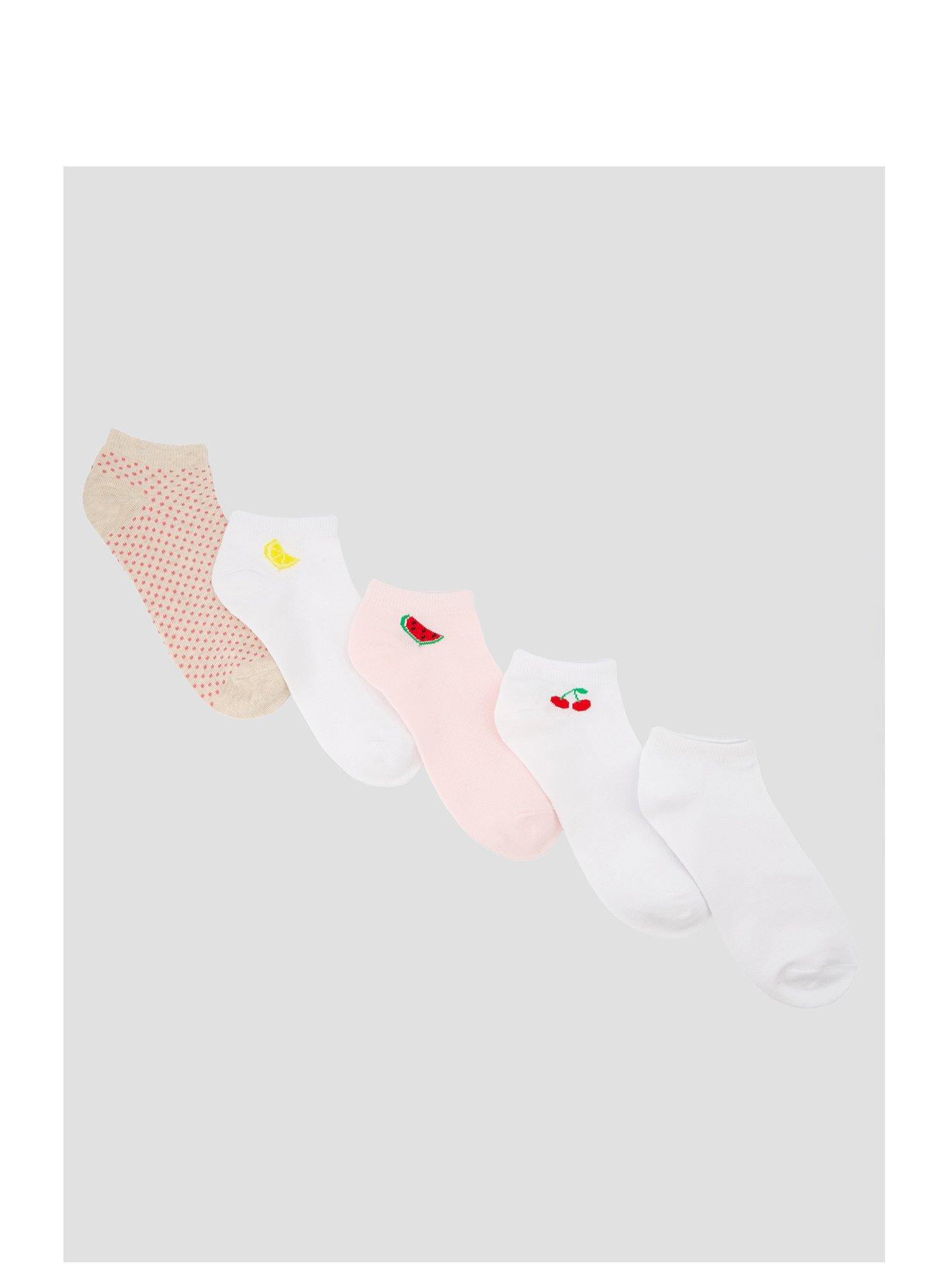  image of the-very-collection-5-pack-fruit-trainer-liner-socks-multi