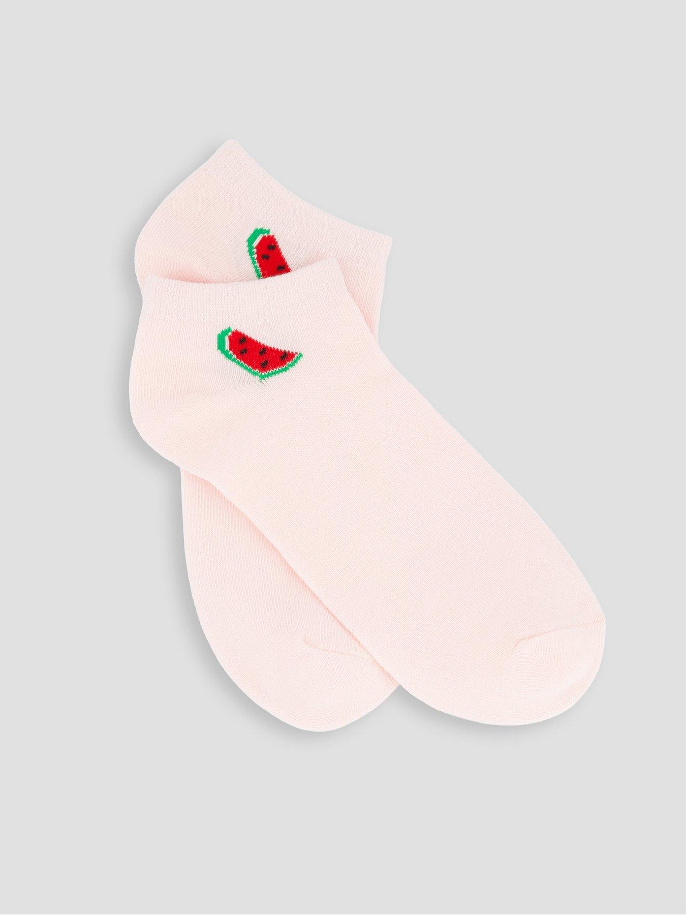  image of the-very-collection-5-pack-fruit-trainer-liner-socks-multi