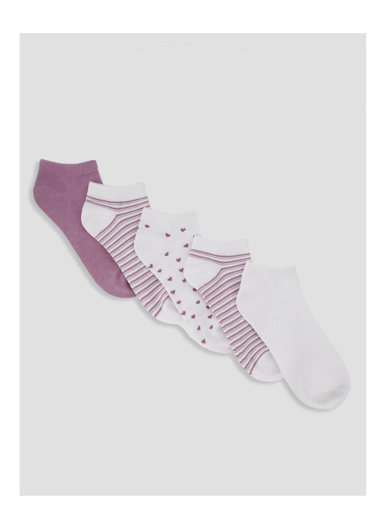 The Very Collection 5 Pack Polka Dot And Stripe Trainer Liner Socks - Multi