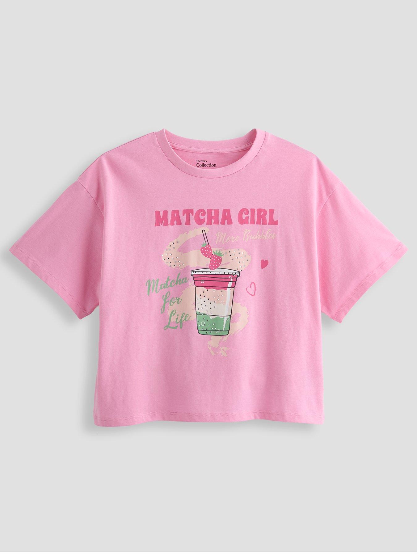 The Very Collection Embellished Matcha Girl T-Shirt - Pink