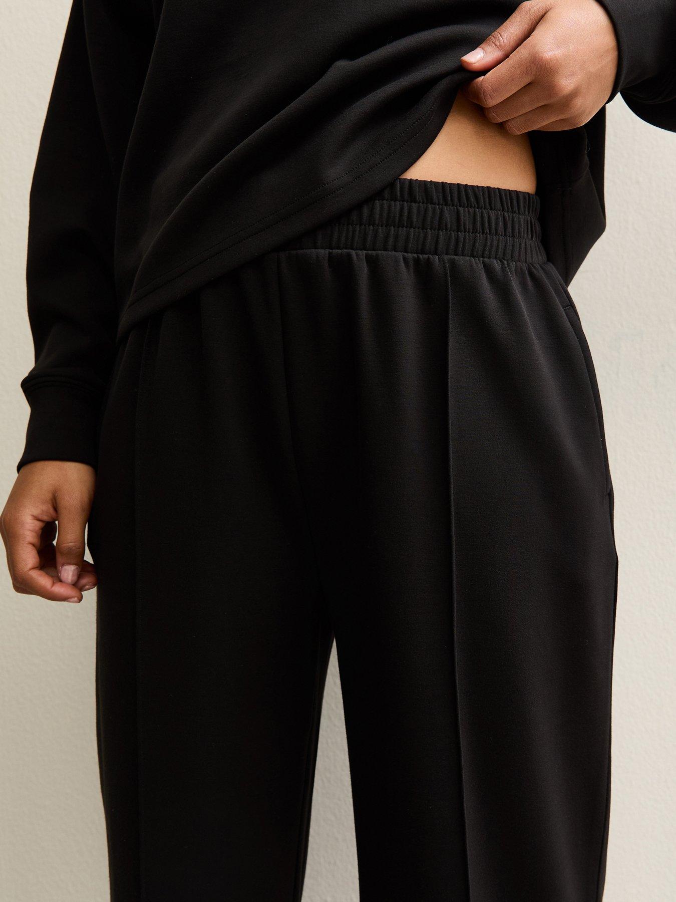 Image 4 of 4 of New Look Petite Black Wide Leg Joggers