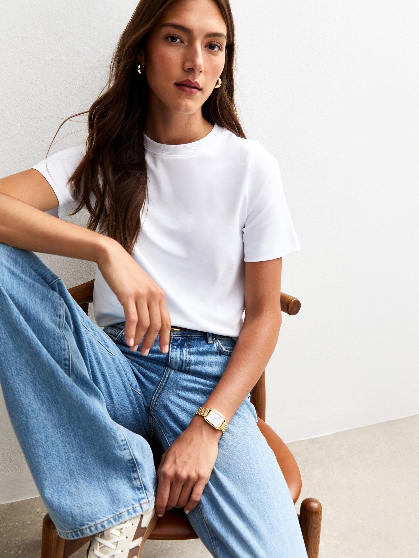  image of new-look-white-premium-heavyweight-cotton-relaxed-t-shirt